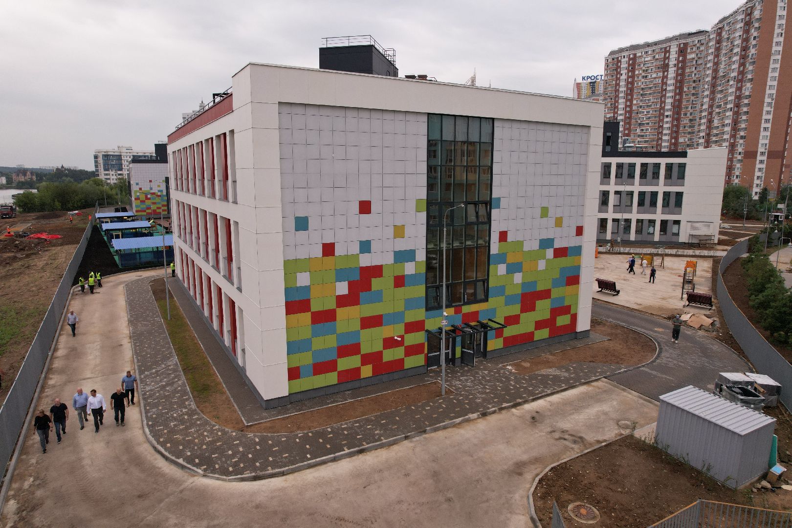 видео с коптера, красногорск, строительство, образование,