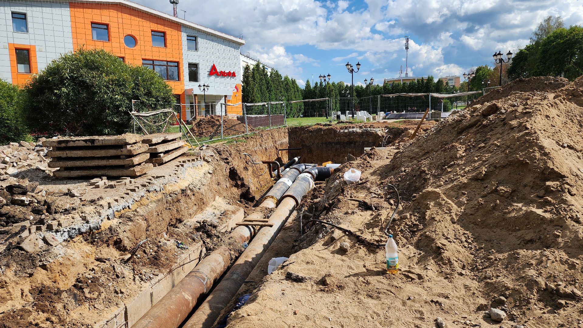 кашира, улица энергетиков, утечка, трубопровод, ГВС, аварийные работы, муп теплосеть,