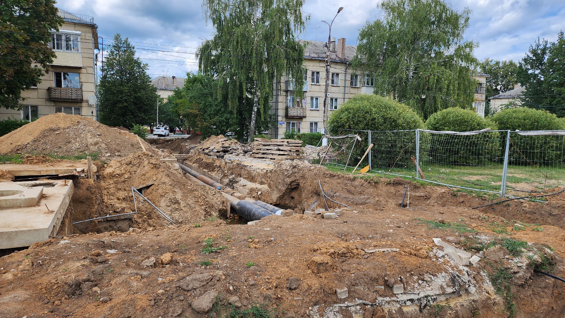 кашира, улица энергетиков, утечка, трубопровод, ГВС, аварийные работы, муп теплосеть,