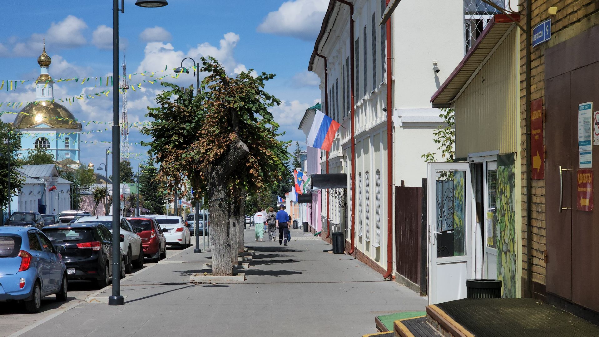 кашира, день города, украшение города, флаги, перетяжки, баннеры, историческая часть города, каширский проспект,