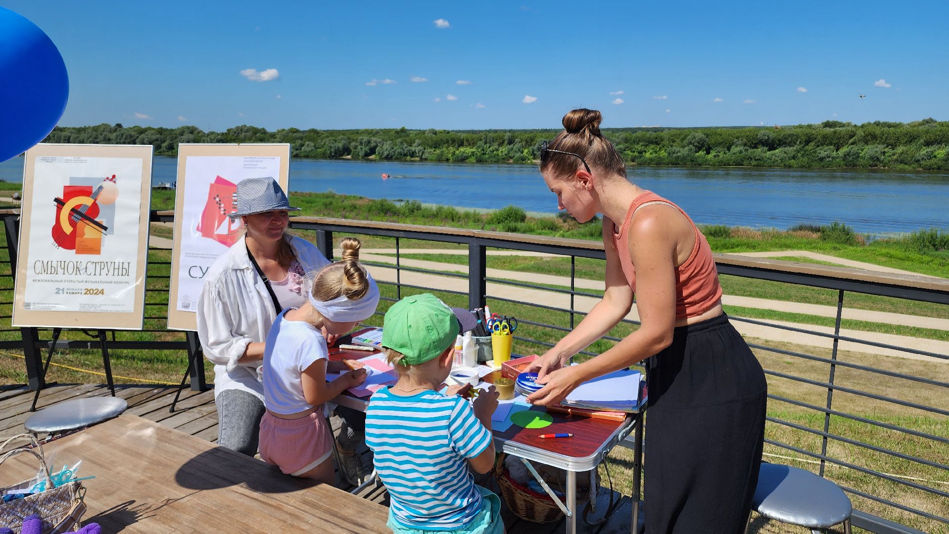 кашира, день города, детская школа искусств, мастер-класс, аппликация, творчество, набережная оки,