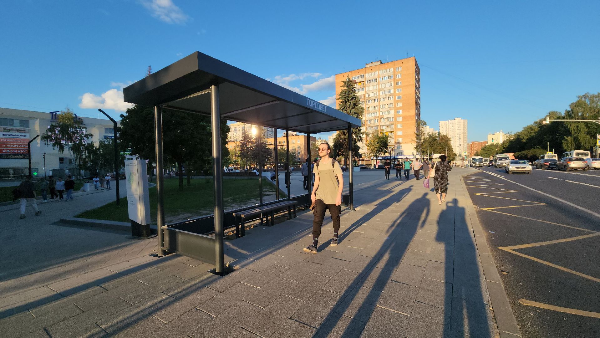 пушкино, остановочные павильоны, благоустройство, дорога, общественный транспорт,