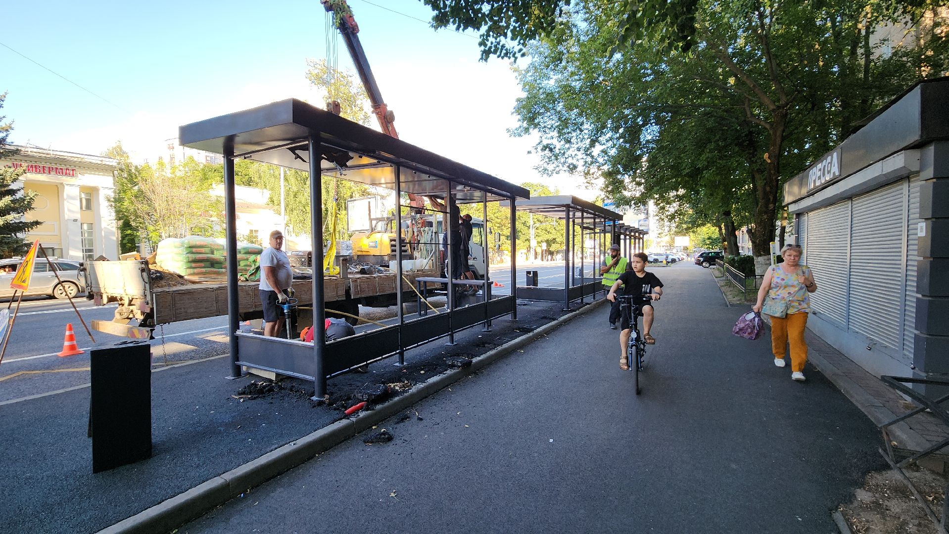 пушкино, остановочные павильоны, благоустройство, дорога, общественный транспорт,