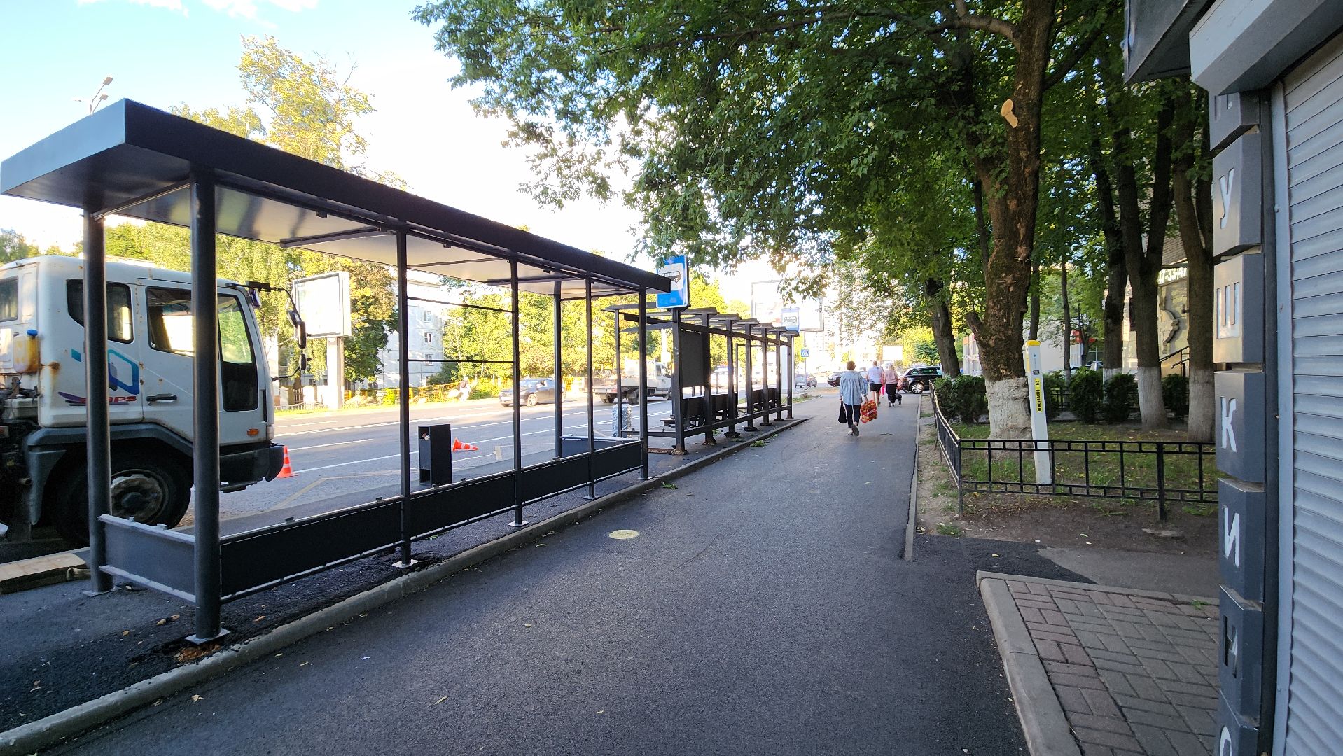 пушкино, остановочные павильоны, благоустройство, дорога, общественный транспорт,