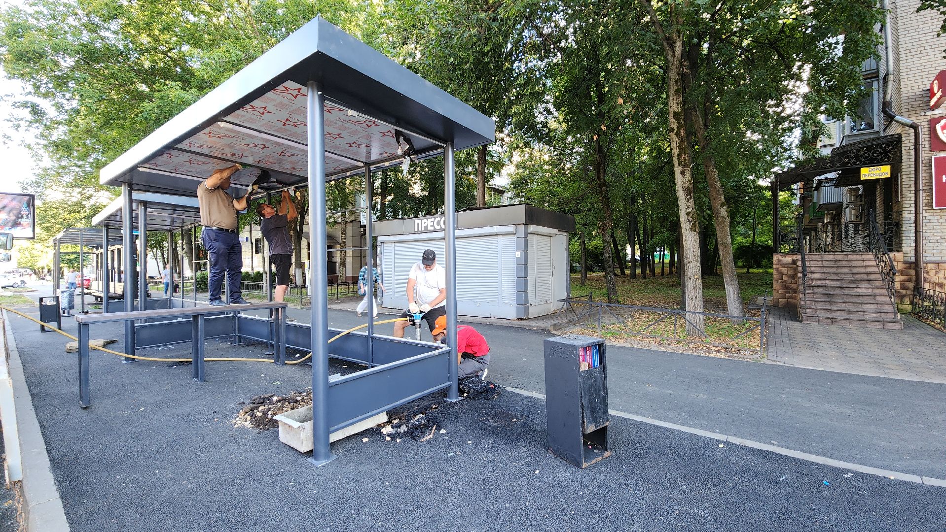 пушкино, остановочные павильоны, благоустройство, дорога, общественный транспорт,