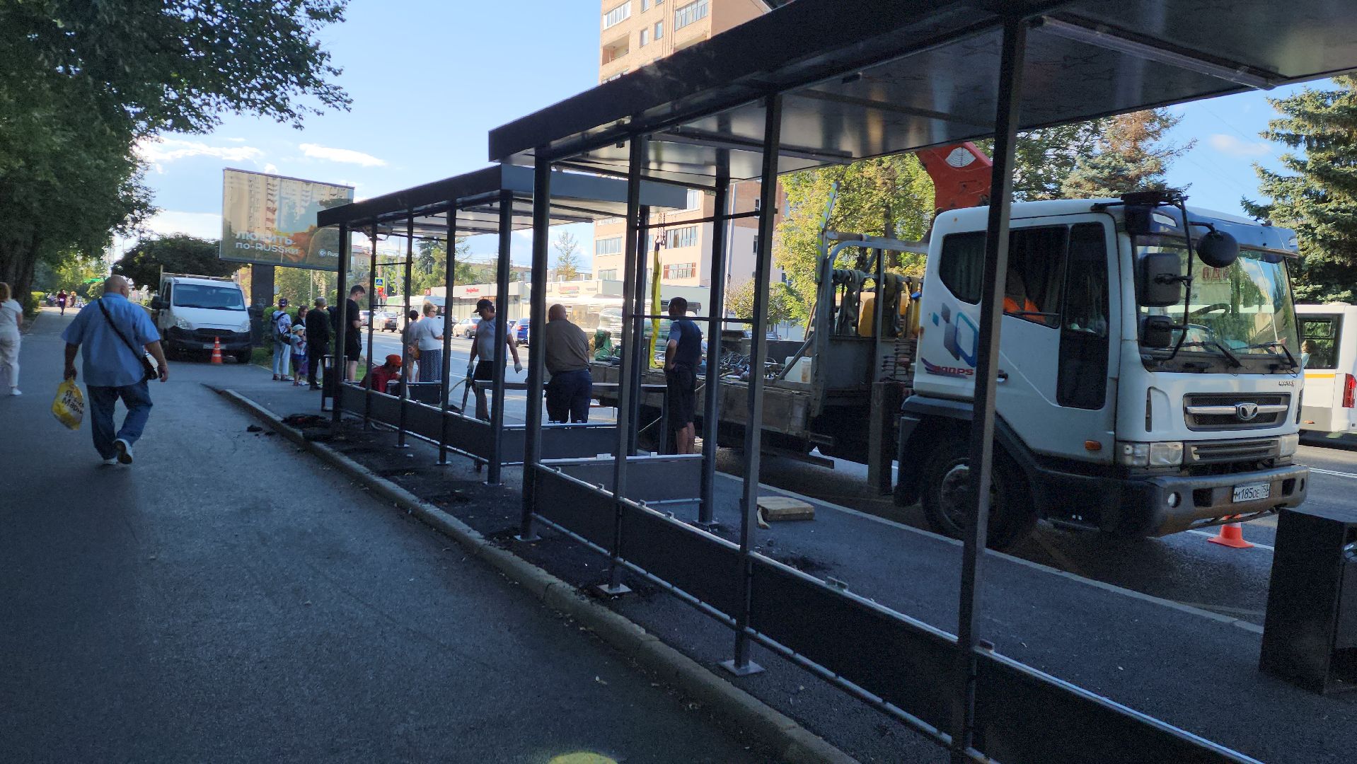 пушкино, остановочные павильоны, благоустройство, дорога, общественный транспорт,