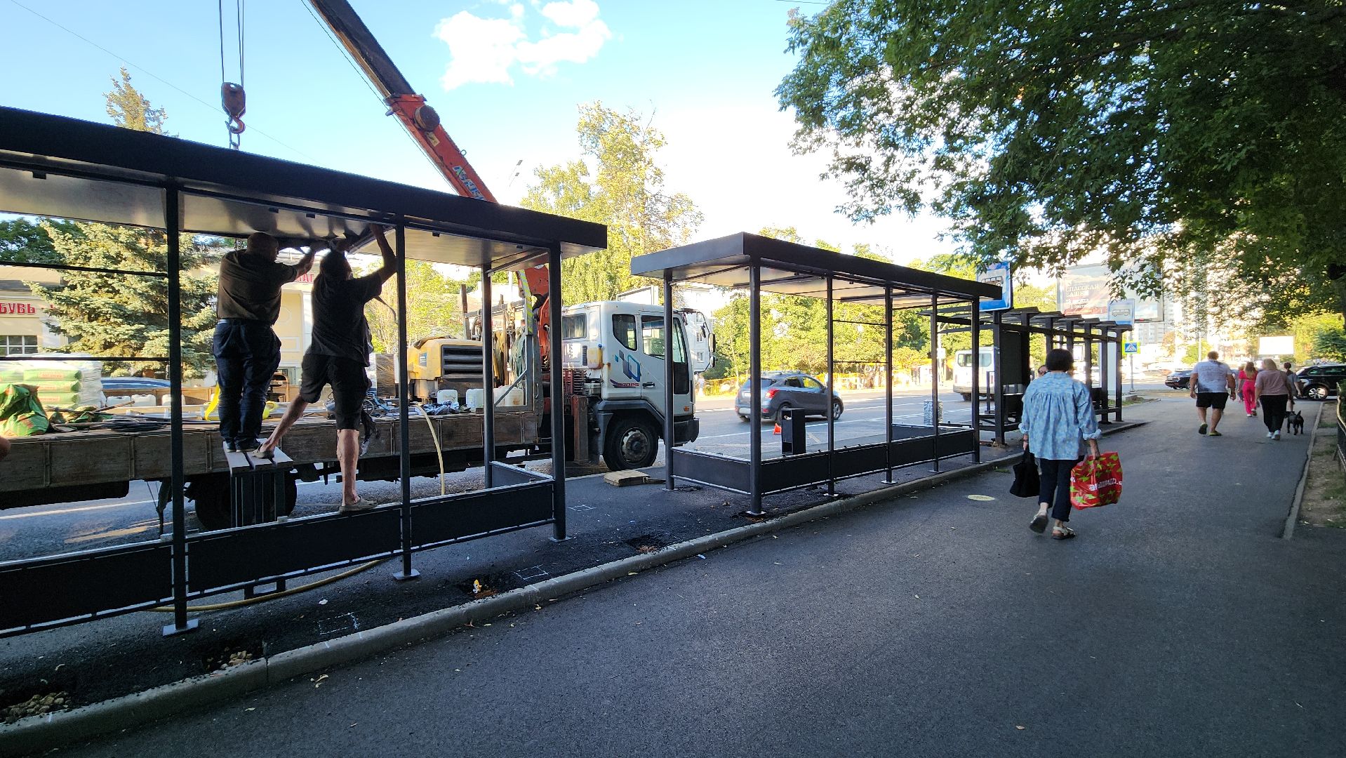 пушкино, остановочные павильоны, благоустройство, дорога, общественный транспорт,