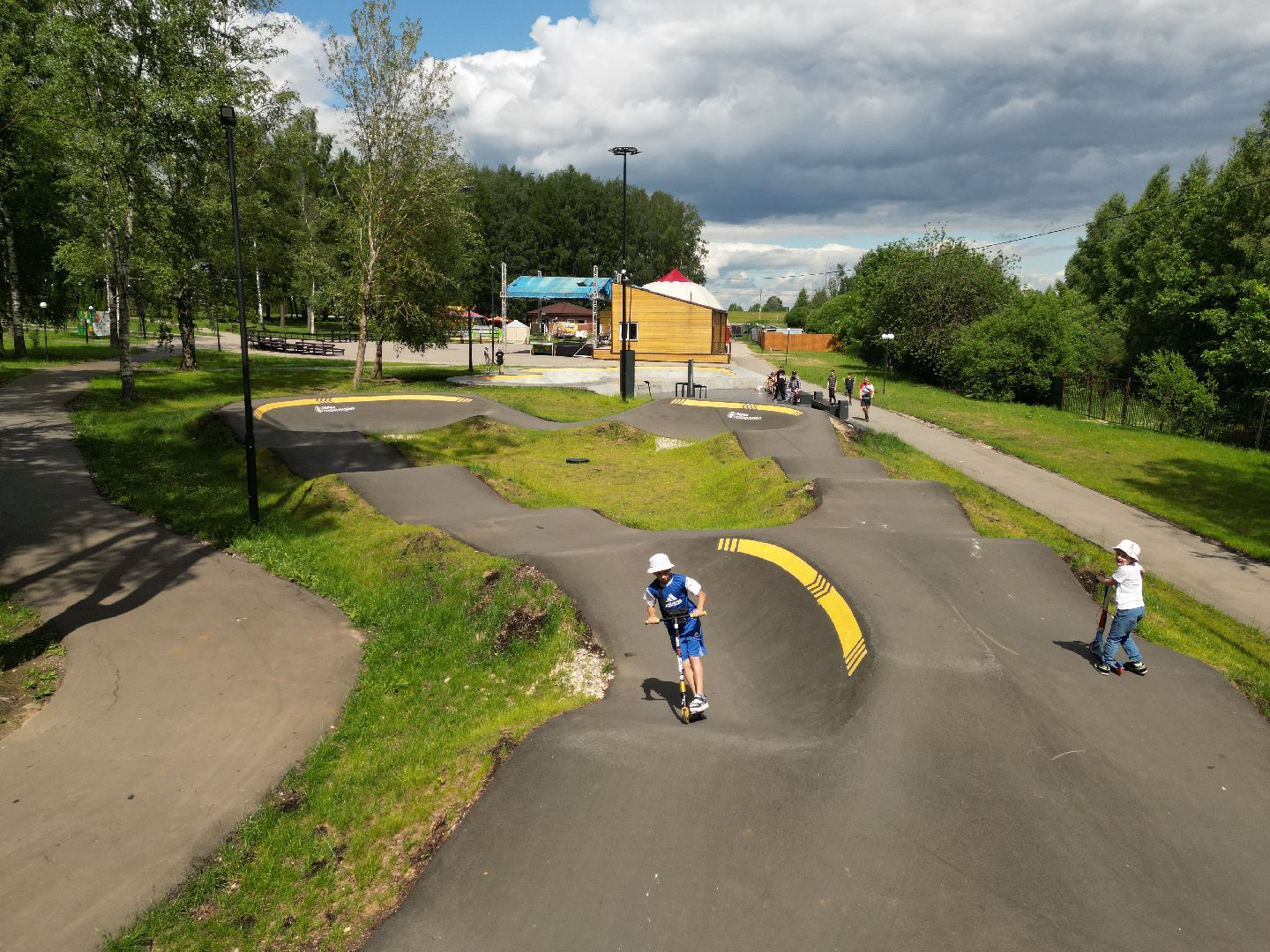 видео с коптера, парк, спорт,