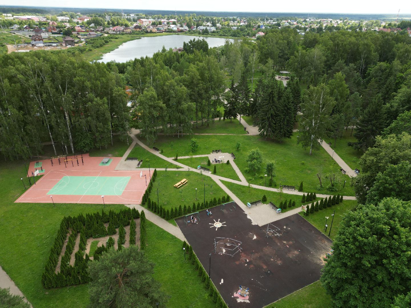 видео с коптера, парк, спорт,