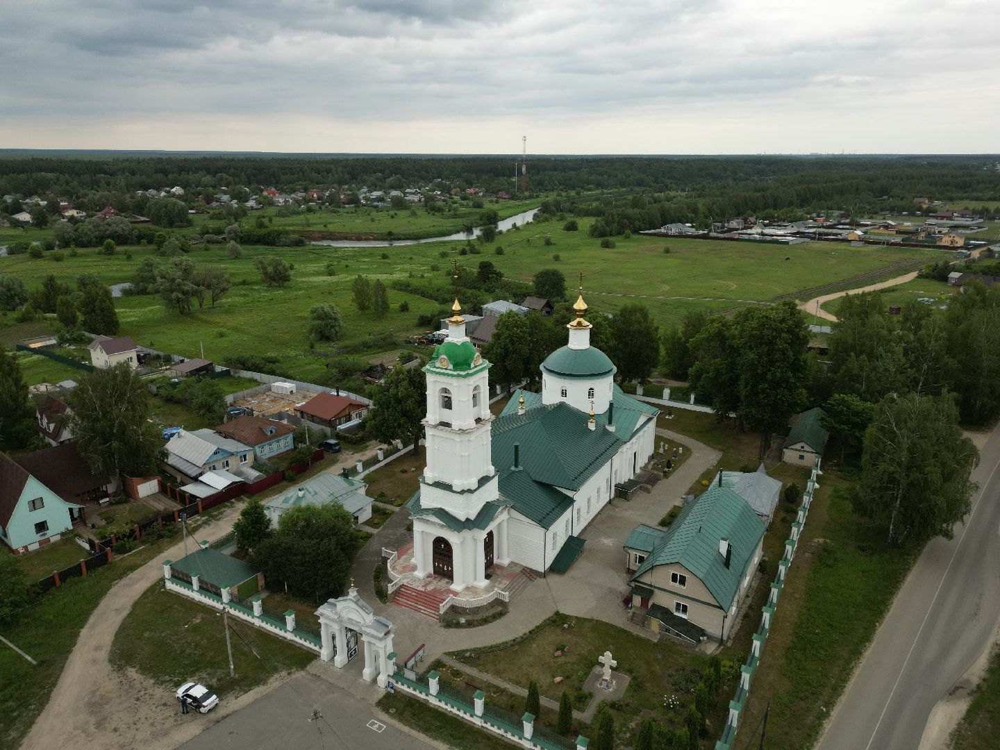 видео с коптера, церковь, саурово,