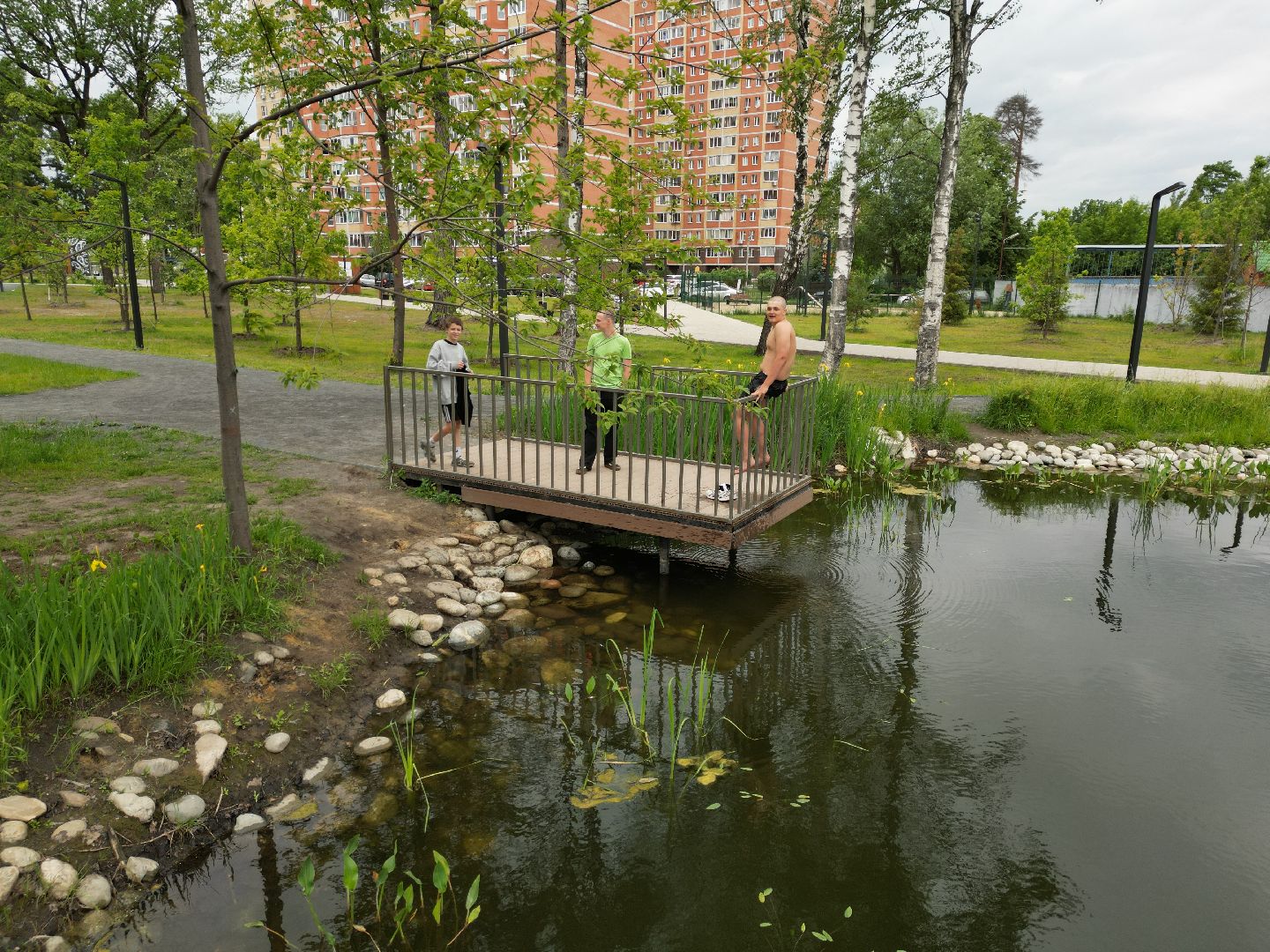 видео с коптера, парк, дубрава,
