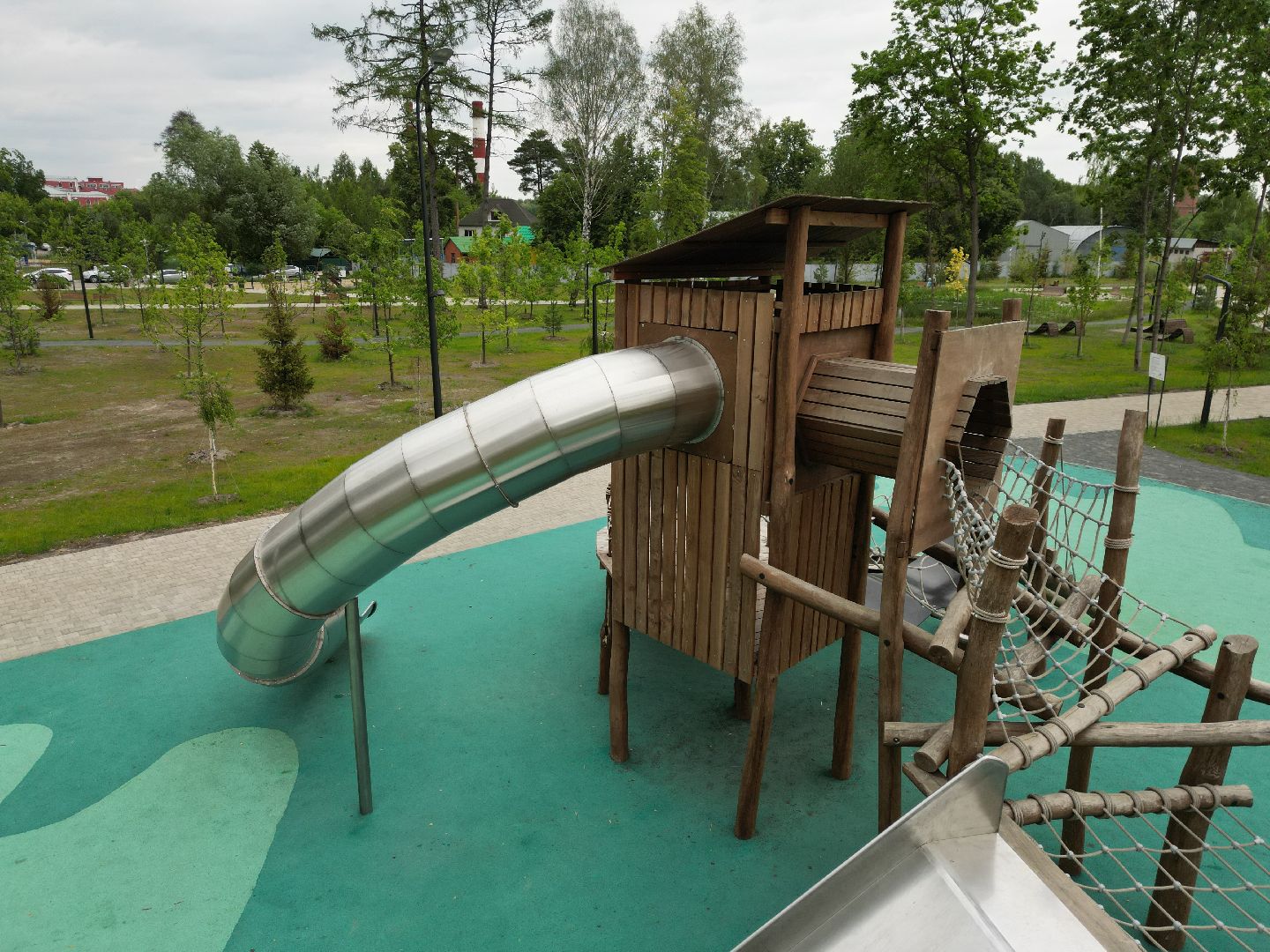 видео с коптера, парк, дубрава,