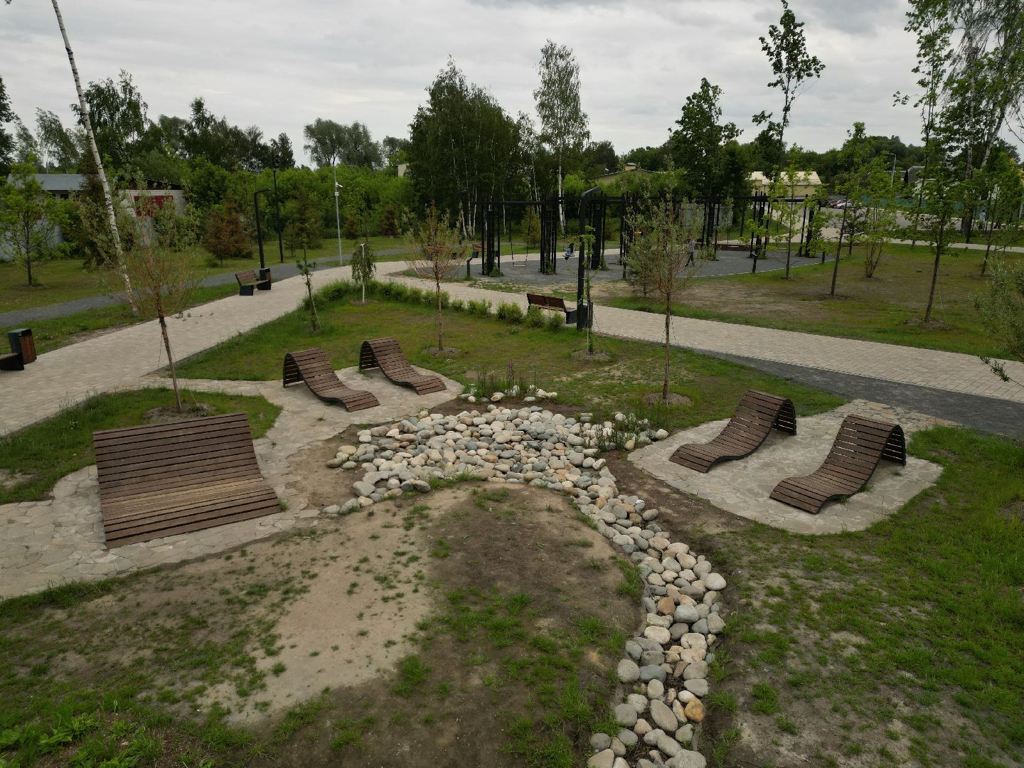 видео с коптера, парк, дубрава,