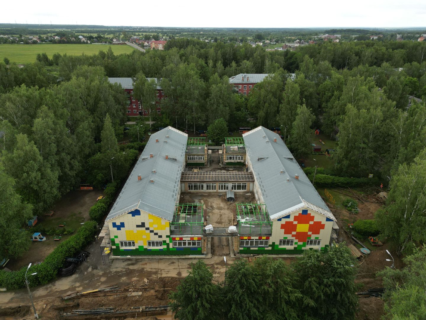 видео с коптера, сад, талдом,