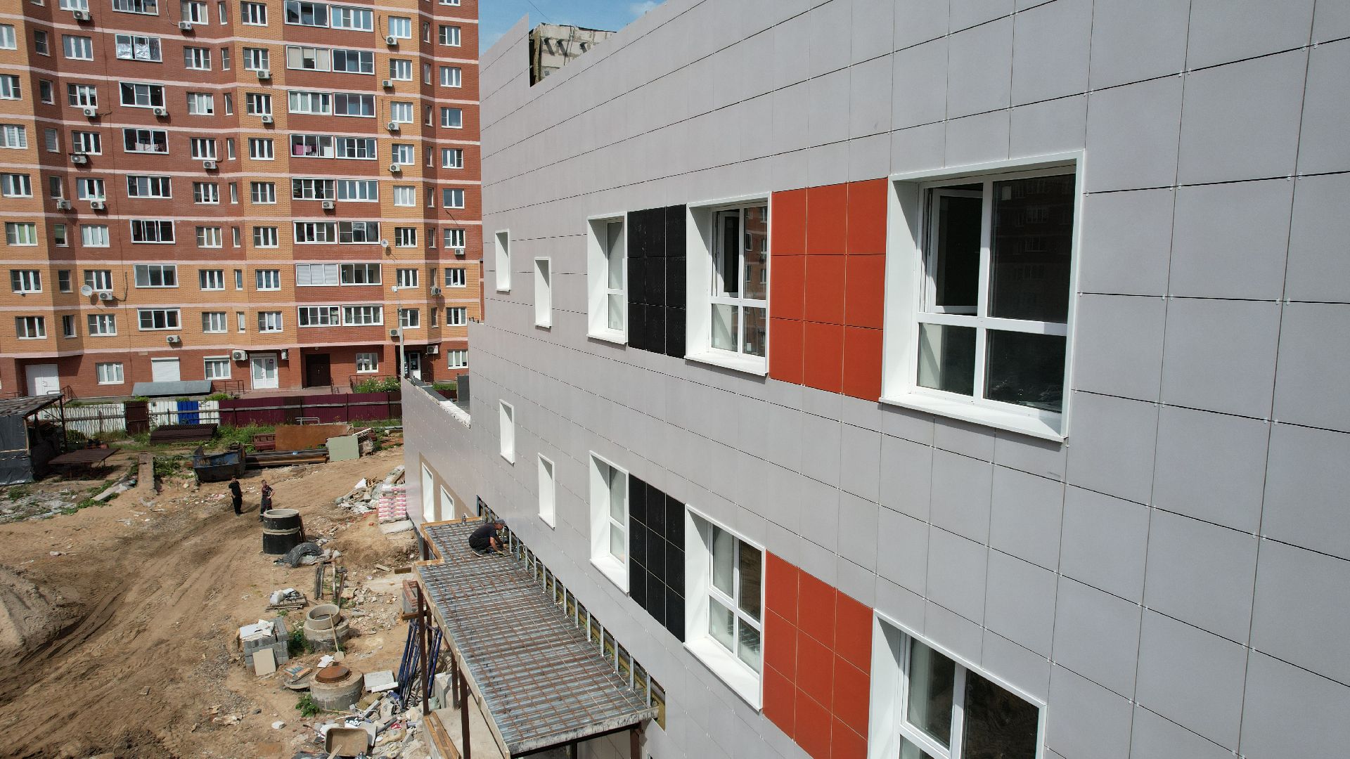 видео с коптера, лобня, детский сад,