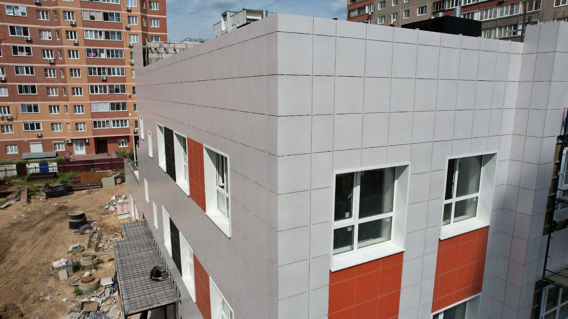 видео с коптера, лобня, детский сад,