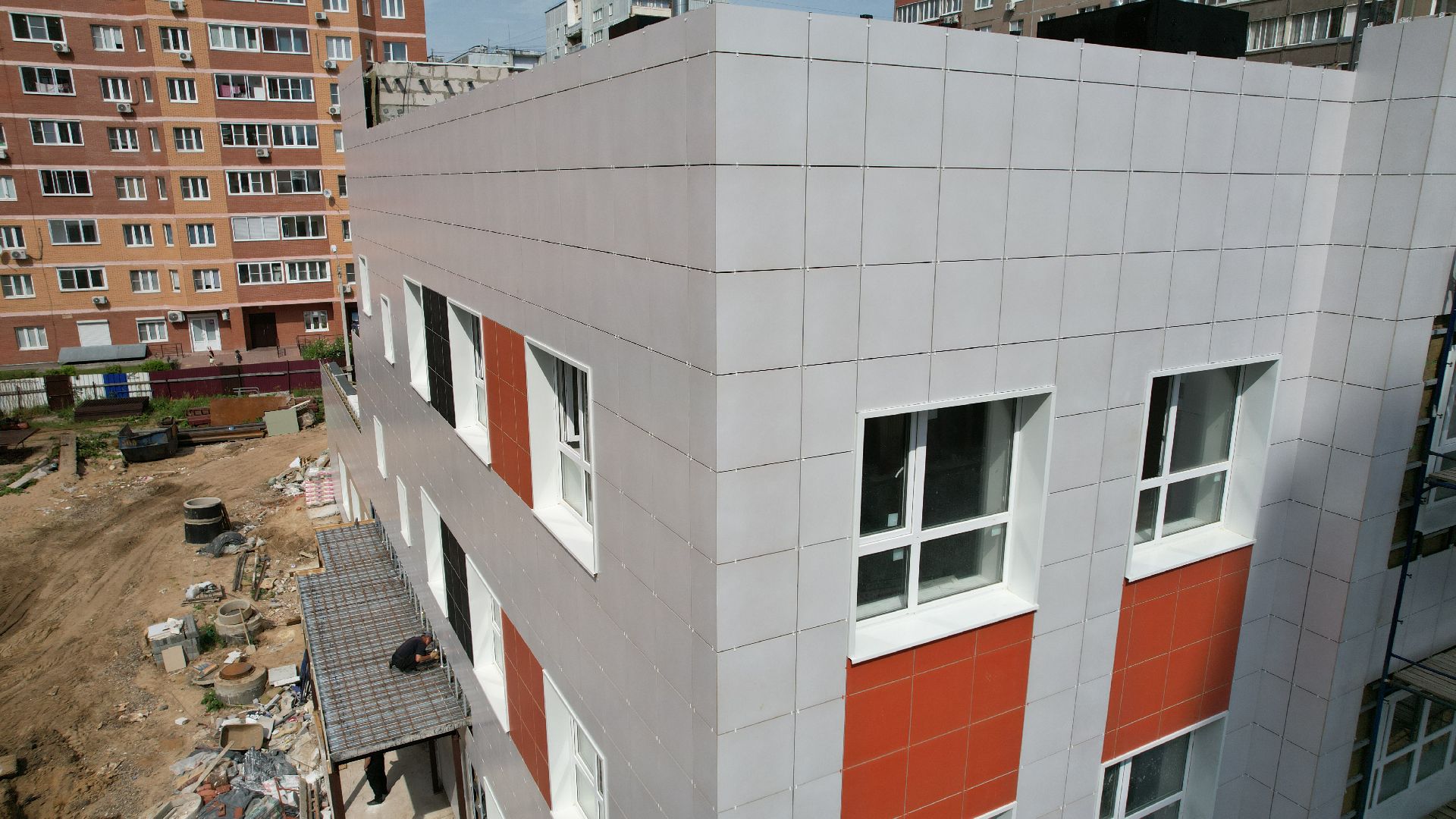 видео с коптера, лобня, детский сад,