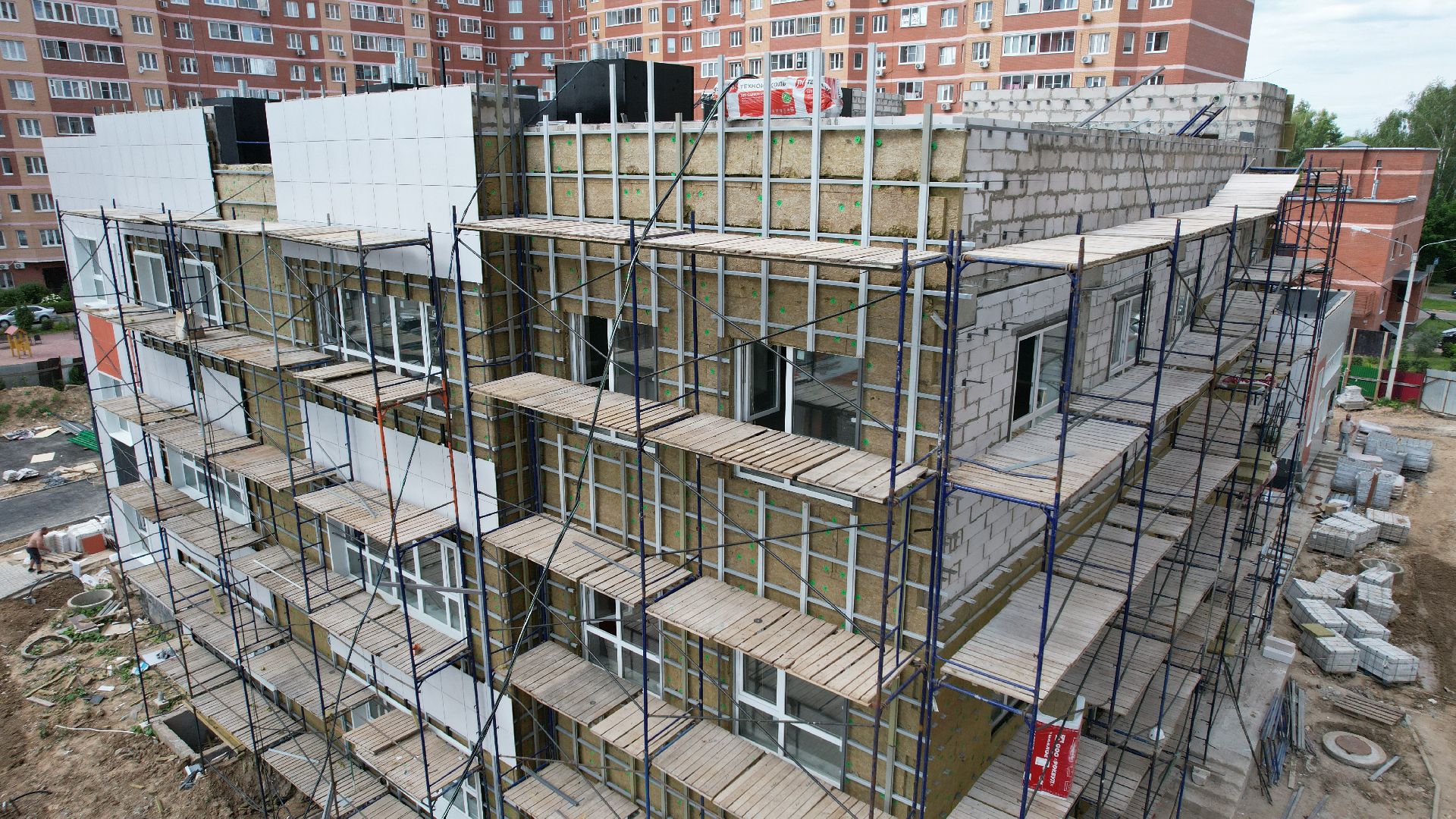 видео с коптера, лобня, детский сад,