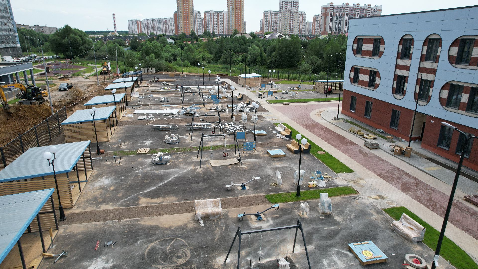 видео с коптера, детский сад, катюшки,