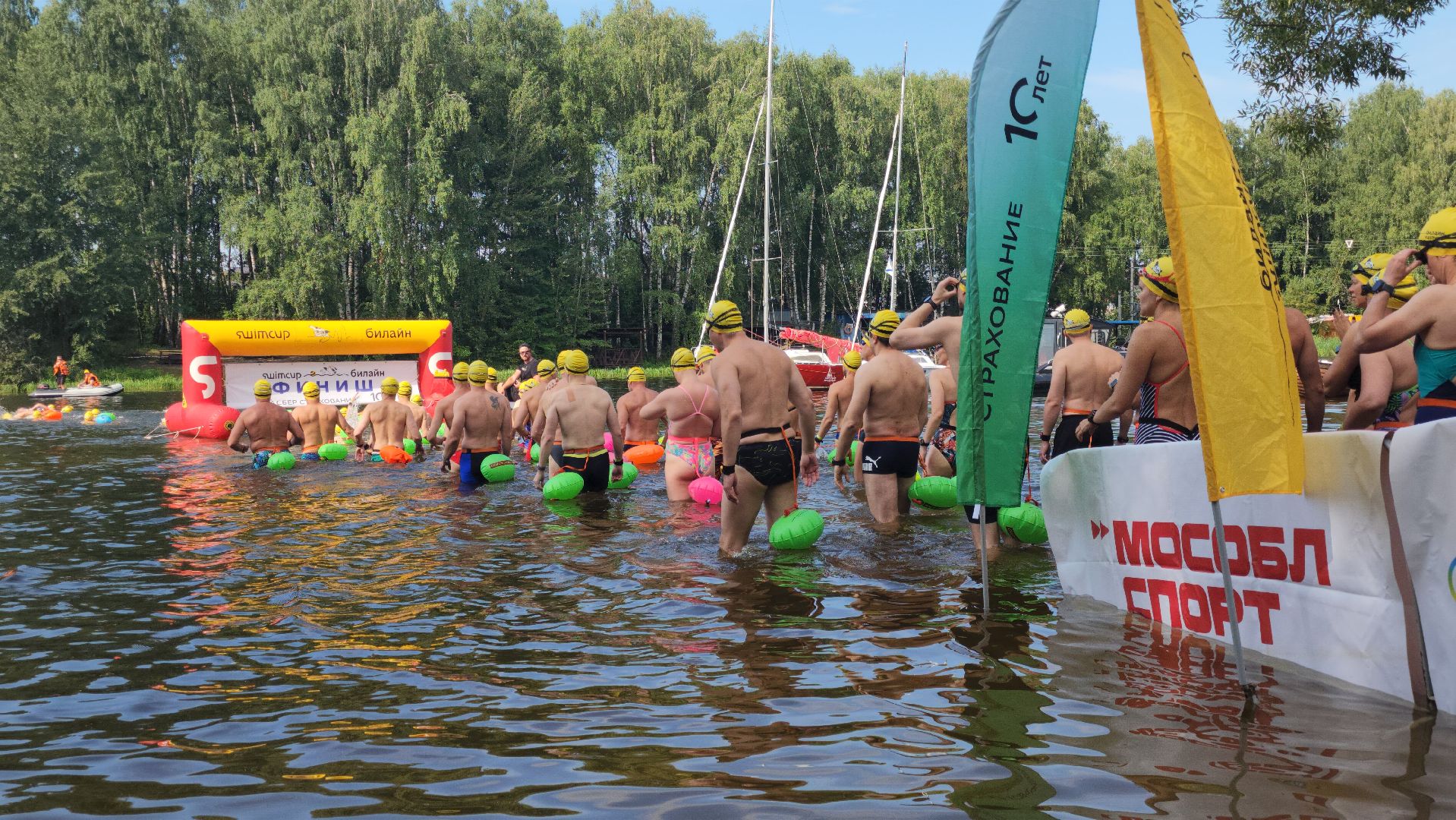 соревнования по плаванию, клязьменское водохранилище, мытищи, спорт,