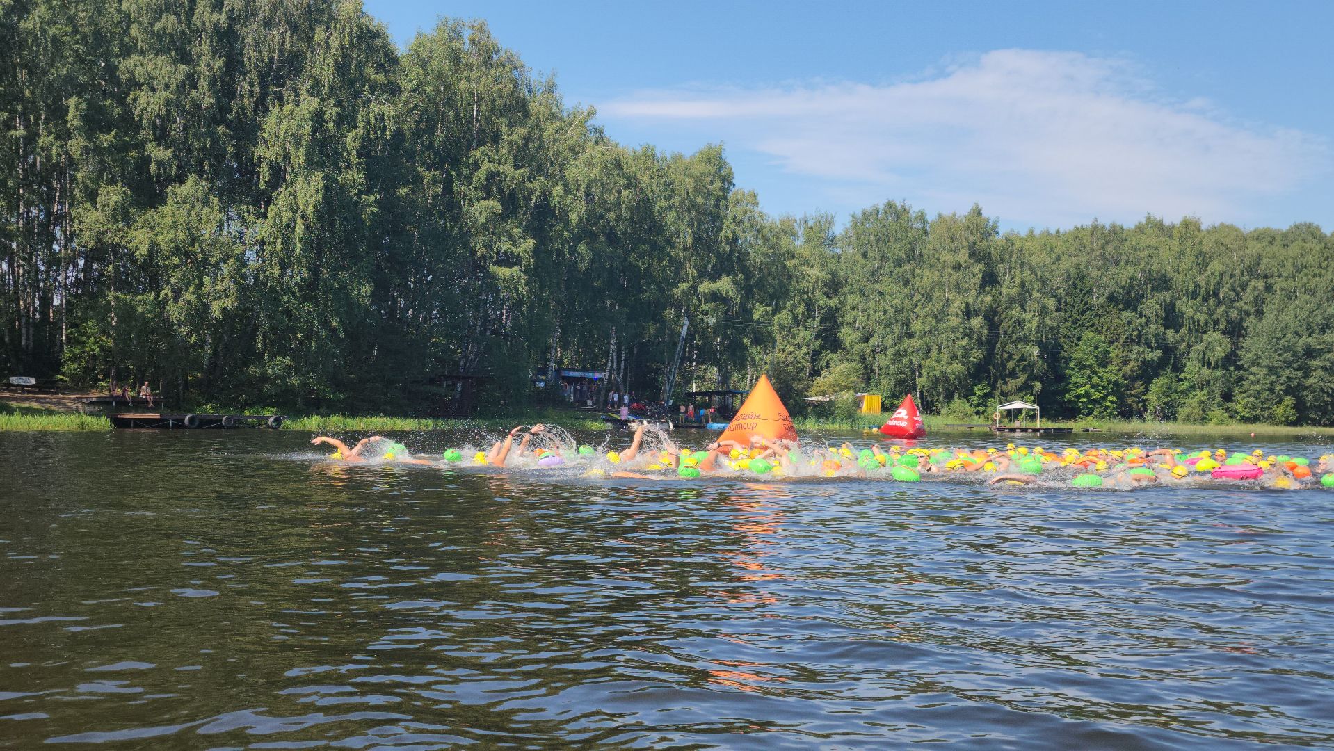соревнования по плаванию, клязьменское водохранилище, мытищи, спорт,