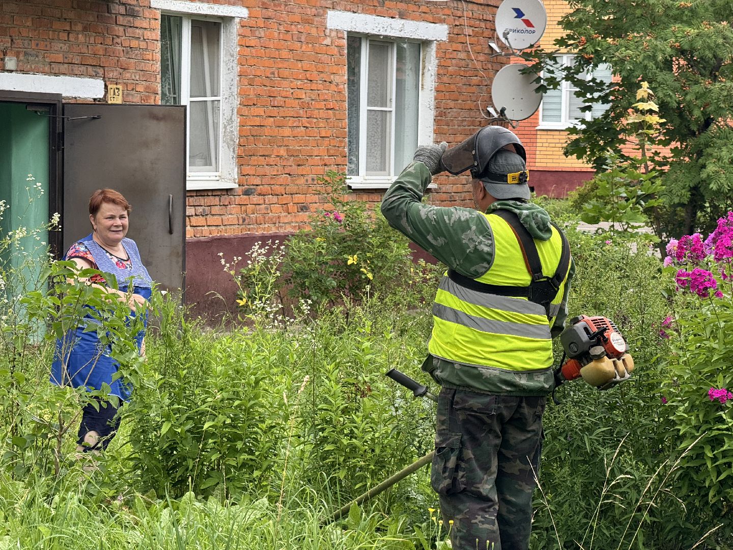 шаховская, покос травы, окашивание, коммунальная служба,