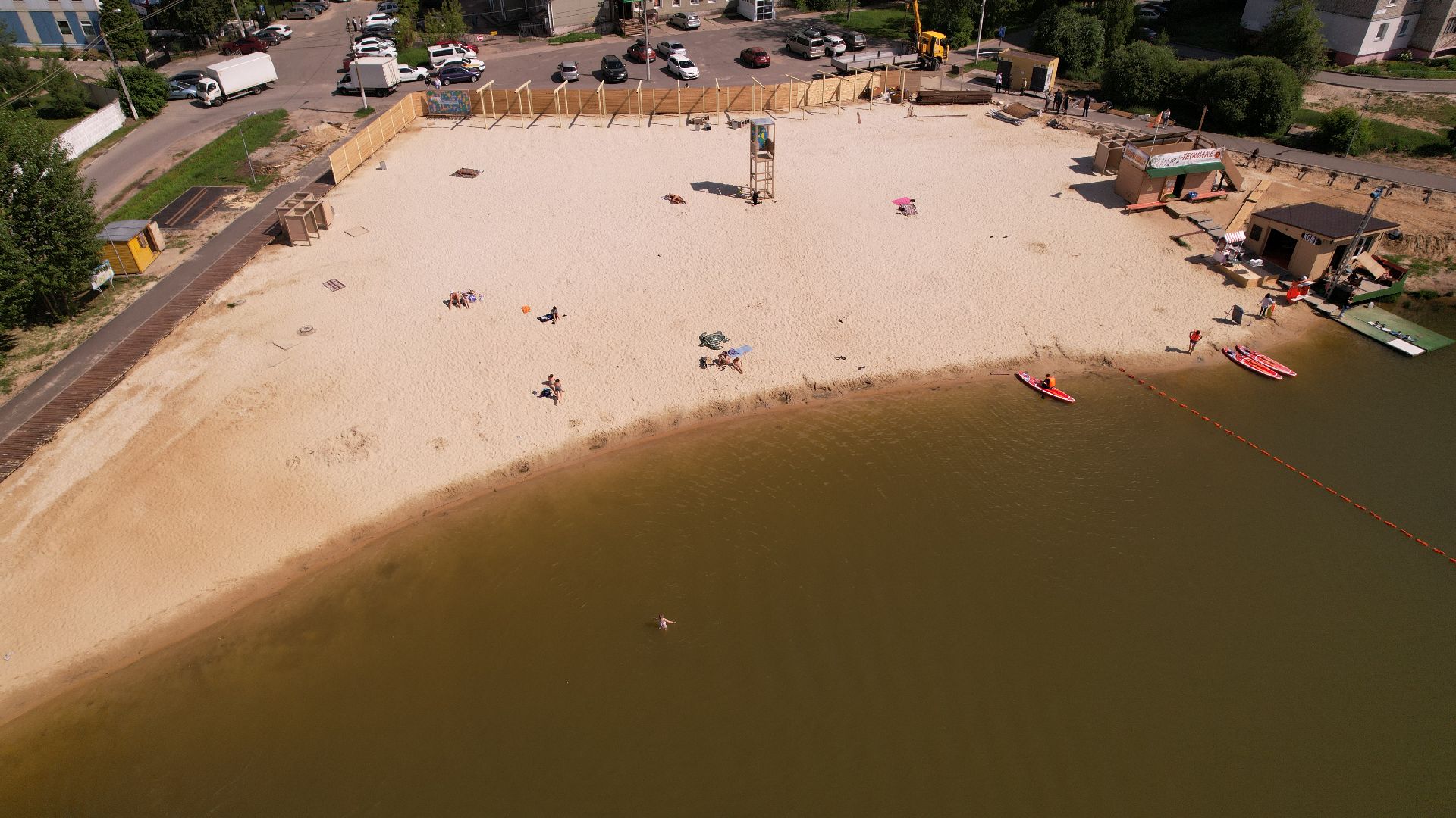 видео с коптера, пруд, пляж, дмитров,
