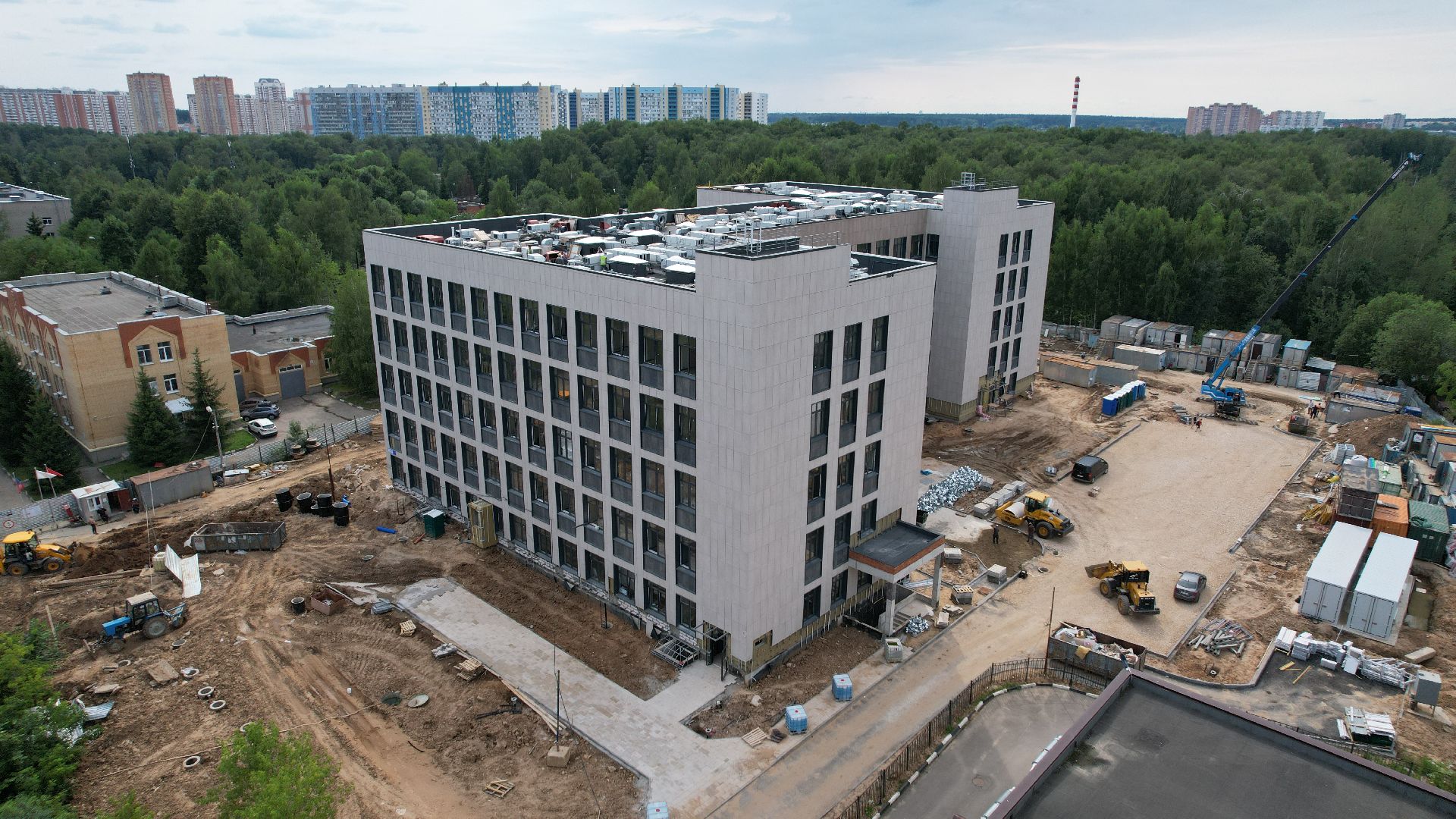 видео с коптера, строительство, медицина, поликлиника,