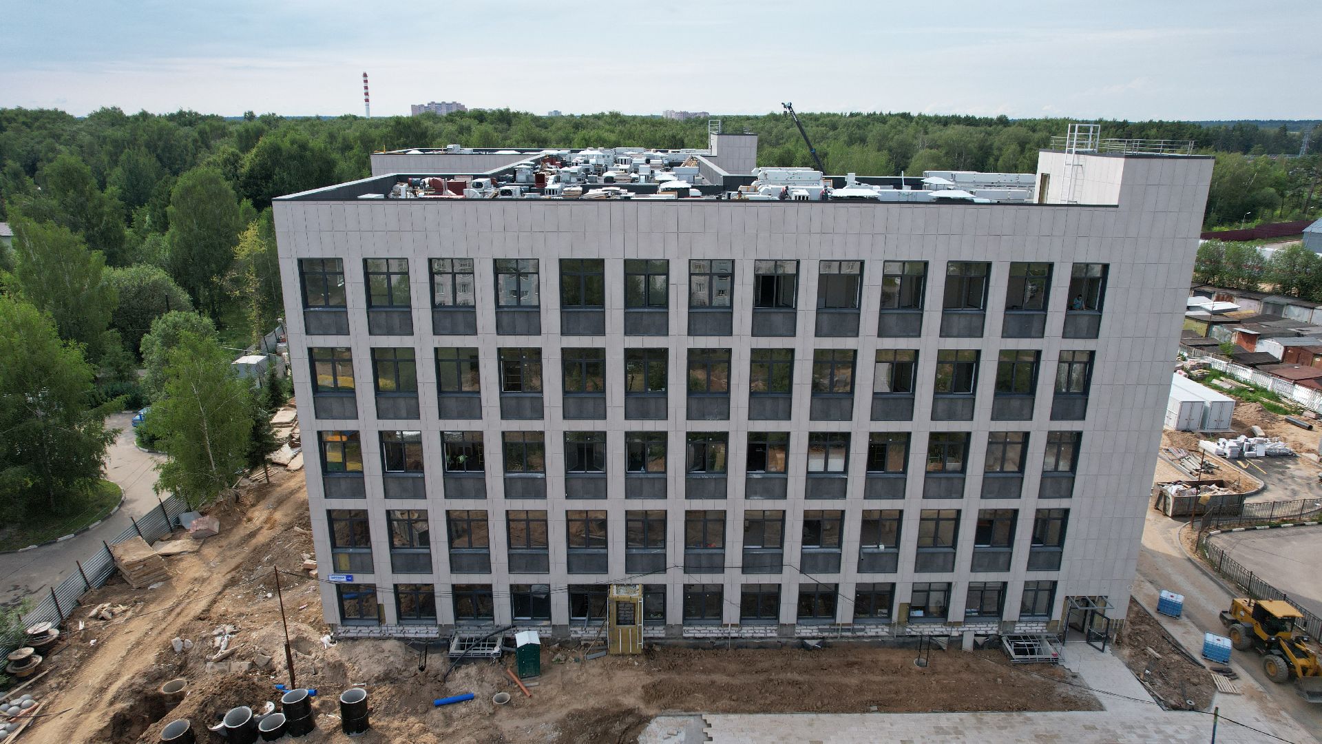 видео с коптера, строительство, медицина, поликлиника,