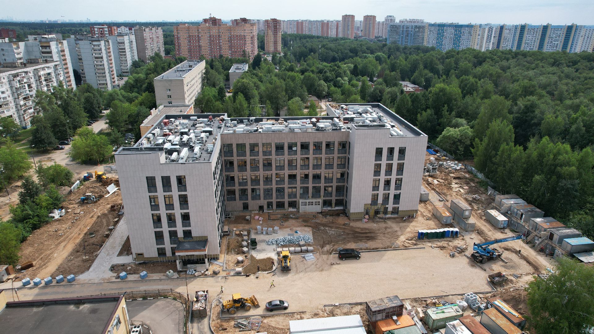 видео с коптера, строительство, медицина, поликлиника,