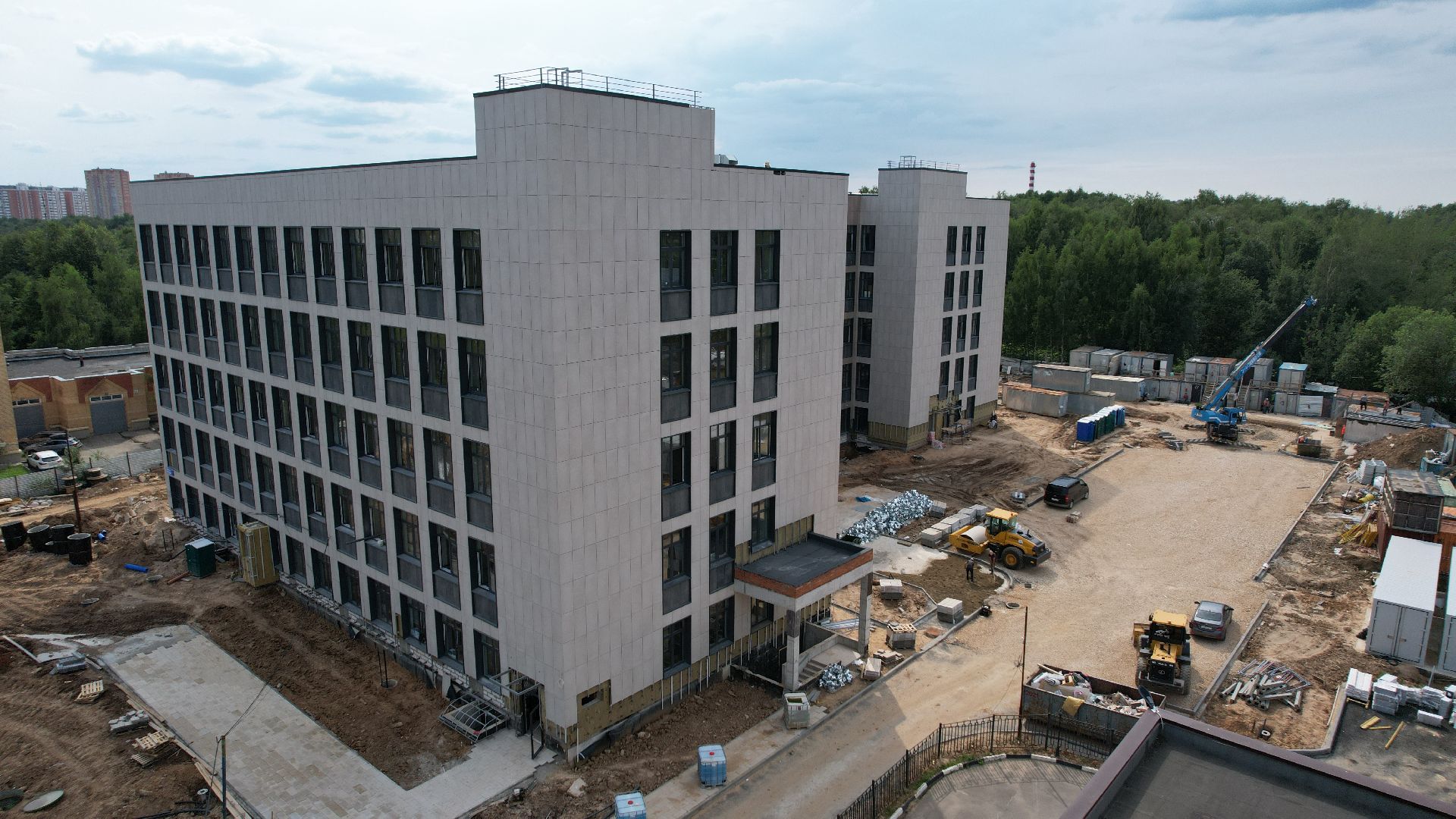 видео с коптера, строительство, медицина, поликлиника,