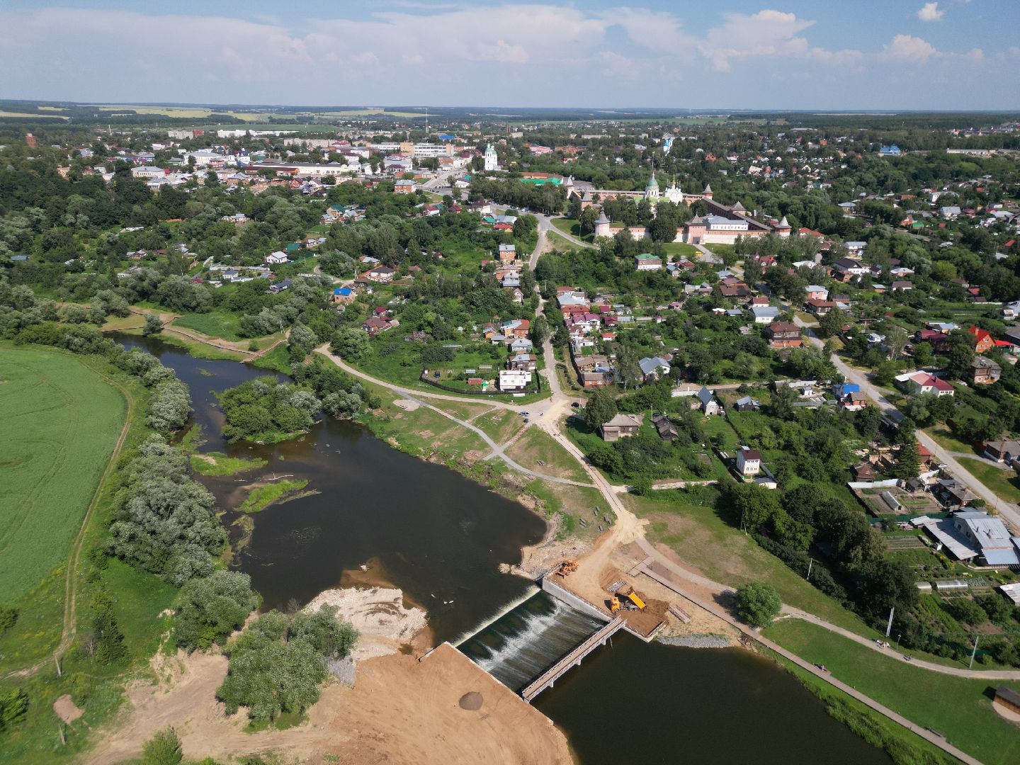 видео с коптера, зарайск, набережная,