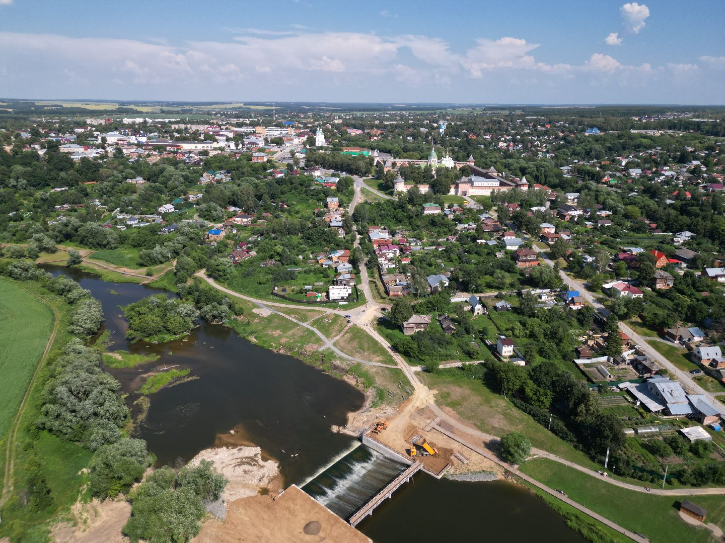 видео с коптера, зарайск, набережная,