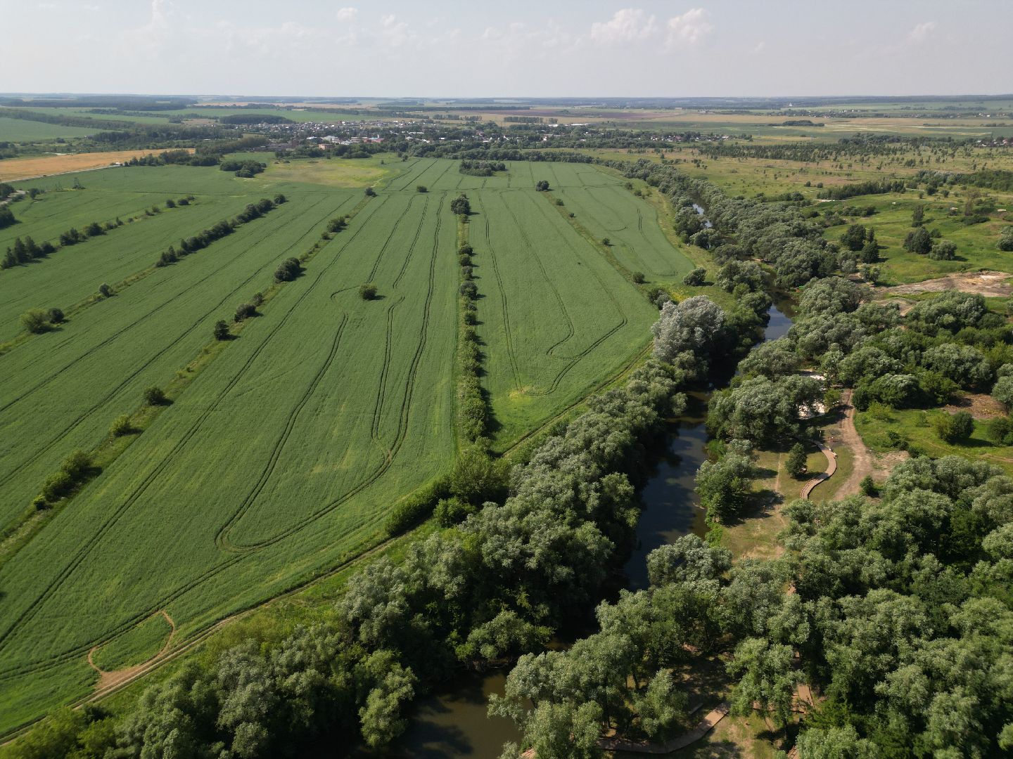 видео с коптера, зарайск, набережная,
