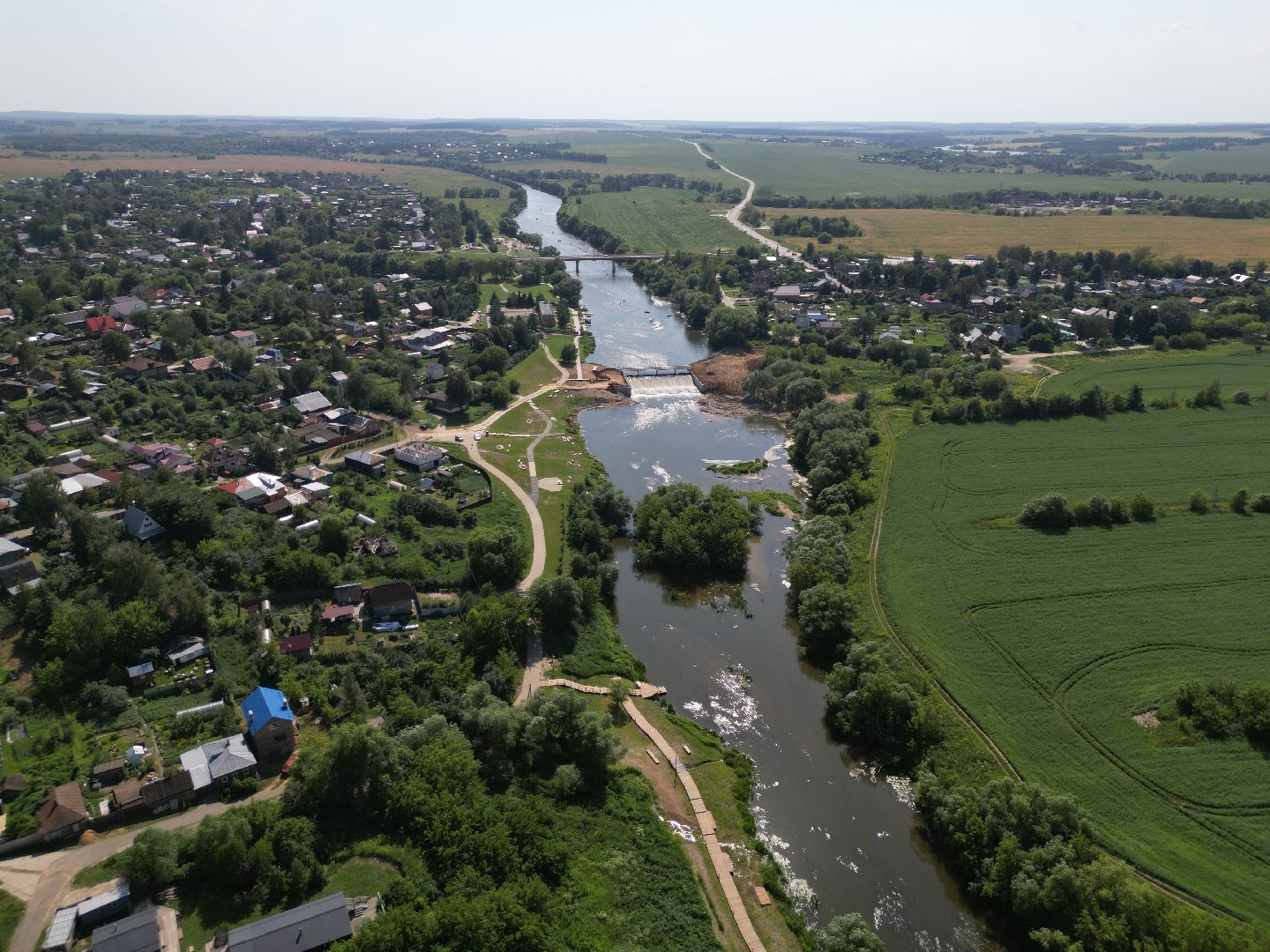видео с коптера, зарайск, набережная,