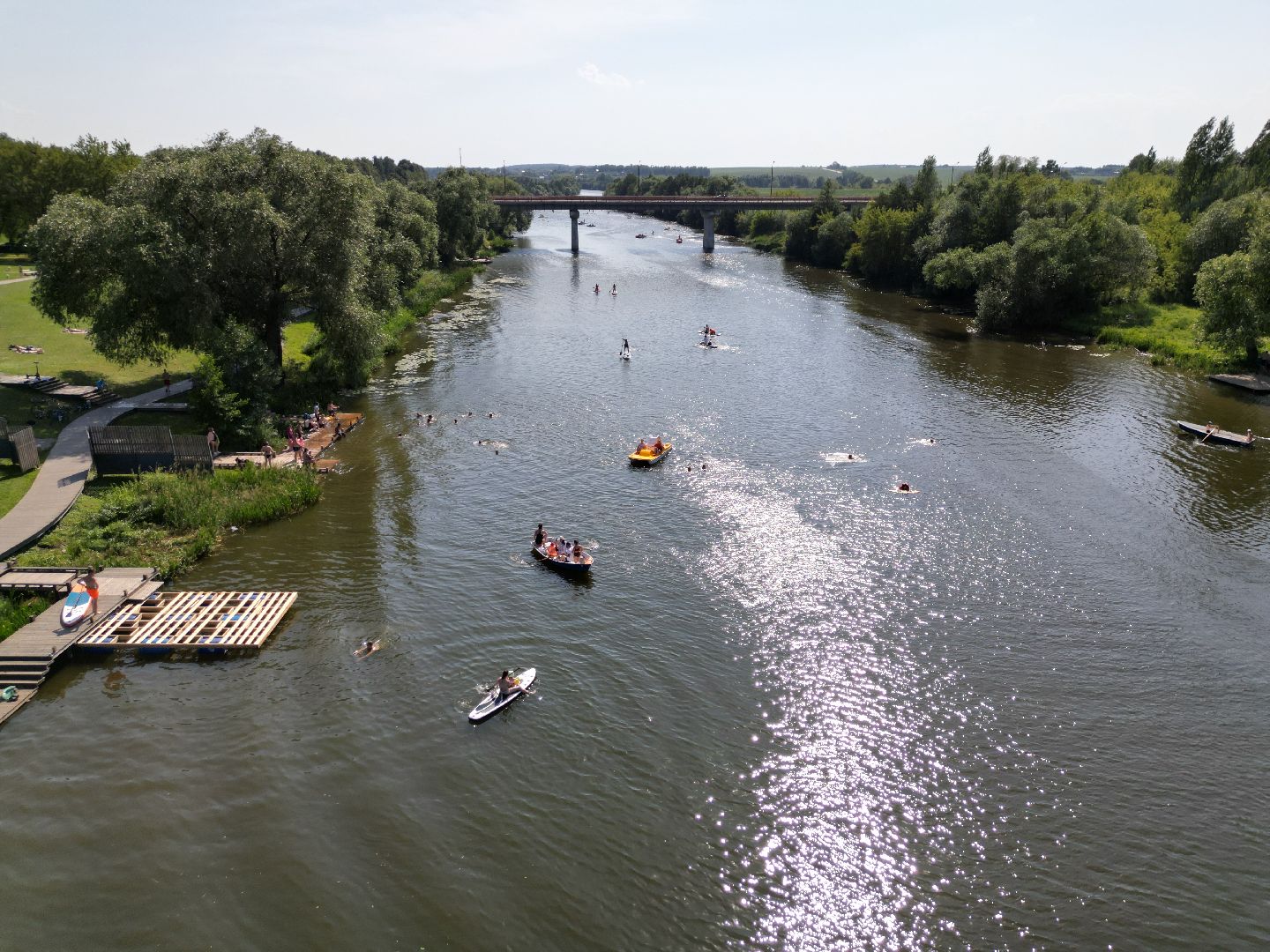 видео с коптера, зарайск, набережная,