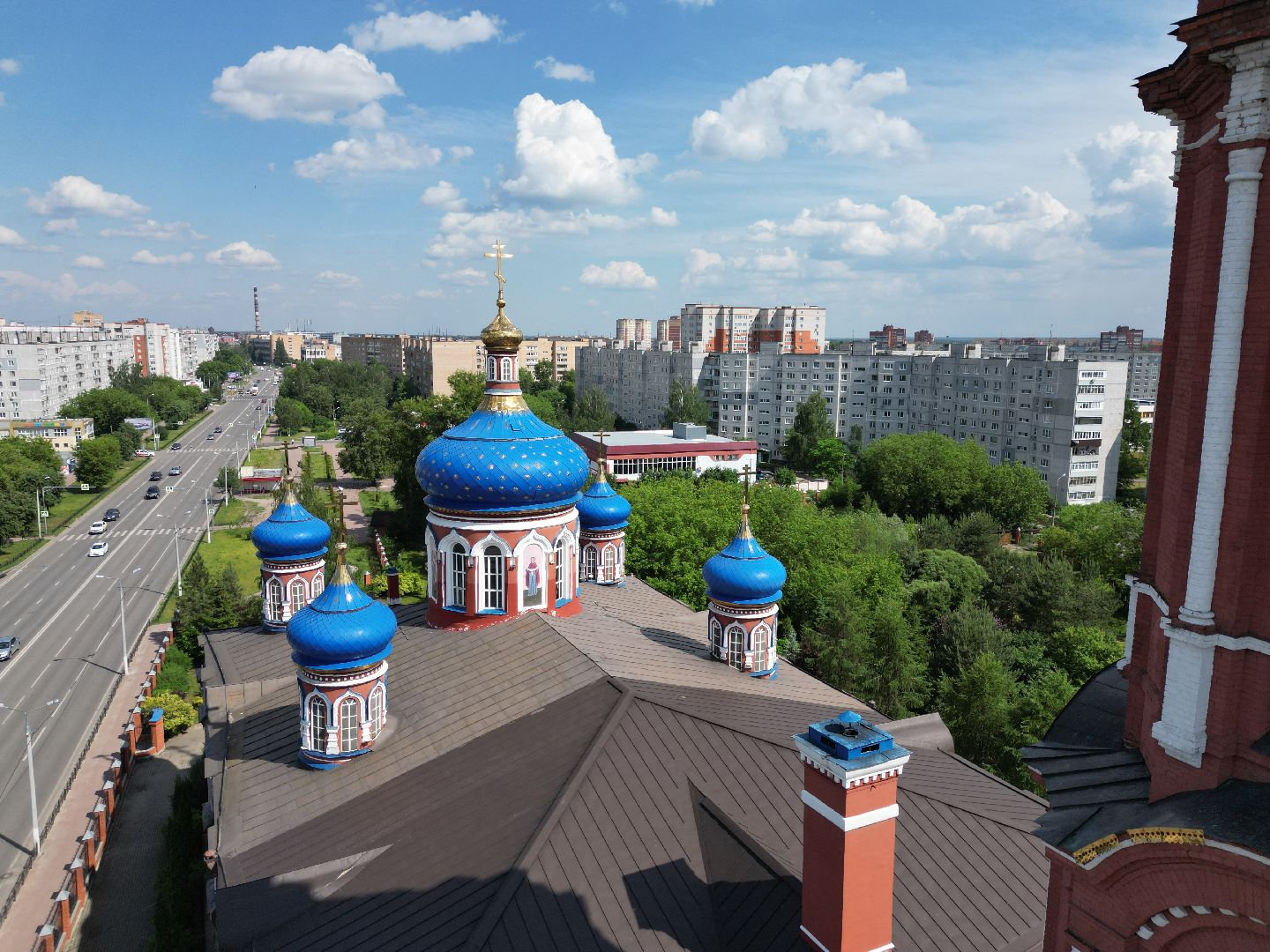 видео с коптера, орехово-зуево, сквер, храм, благоустройство,