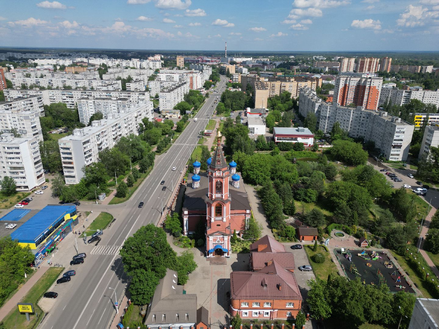 видео с коптера, орехово-зуево, сквер, храм, благоустройство,