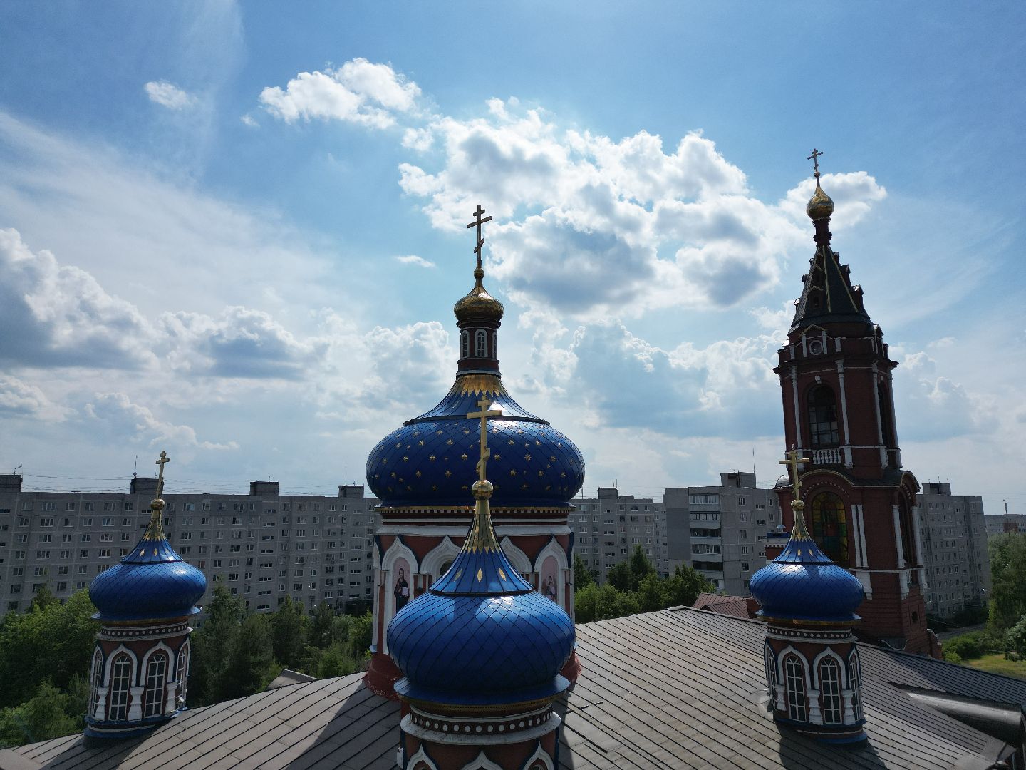 видео с коптера, орехово-зуево, сквер, храм, благоустройство,