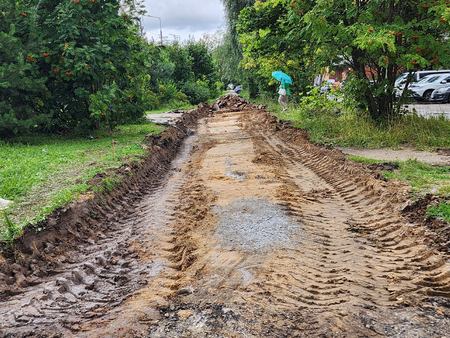 Чехов, улица Чехова, строительство тротуара, дорожный ремонт, нацпроект Безопасные и качественные автодороги, Мосавтодор,