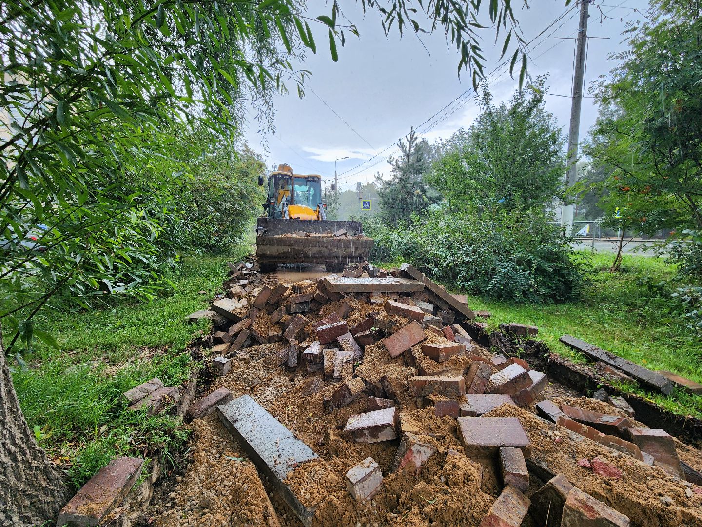 Чехов, улица Чехова, строительство тротуара, дорожный ремонт, нацпроект Безопасные и качественные автодороги, Мосавтодор,