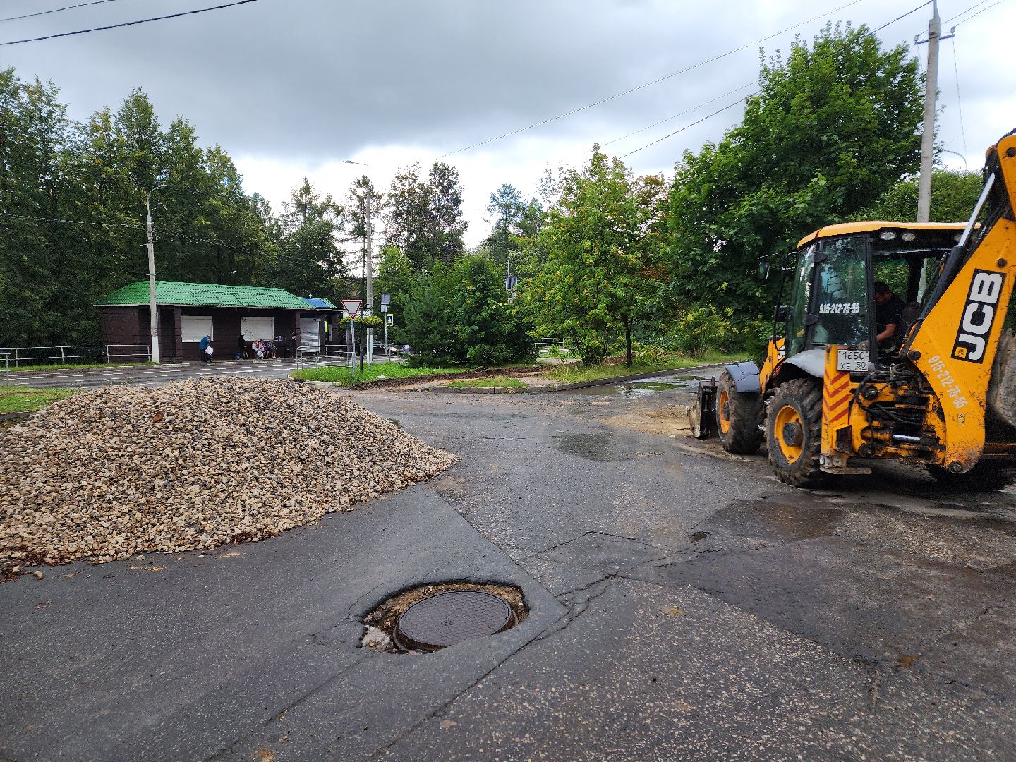 Чехов, улица Чехова, строительство тротуара, дорожный ремонт, нацпроект Безопасные и качественные автодороги, Мосавтодор,