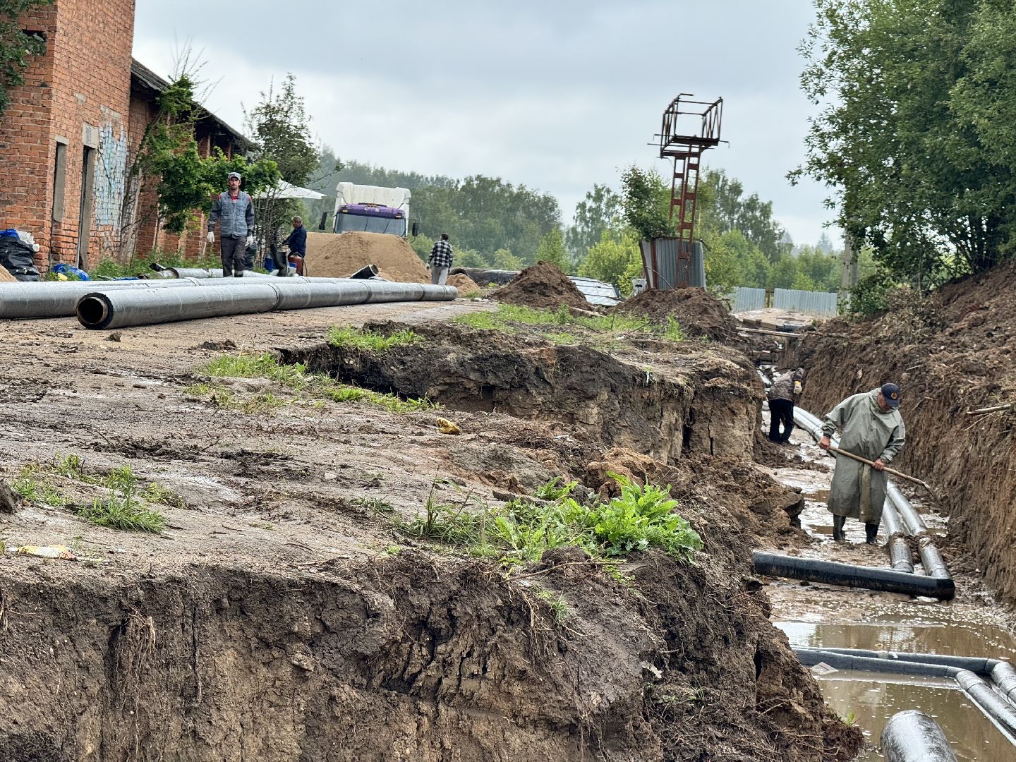 шаховская, теплотрасса, трубы, горячая вода,