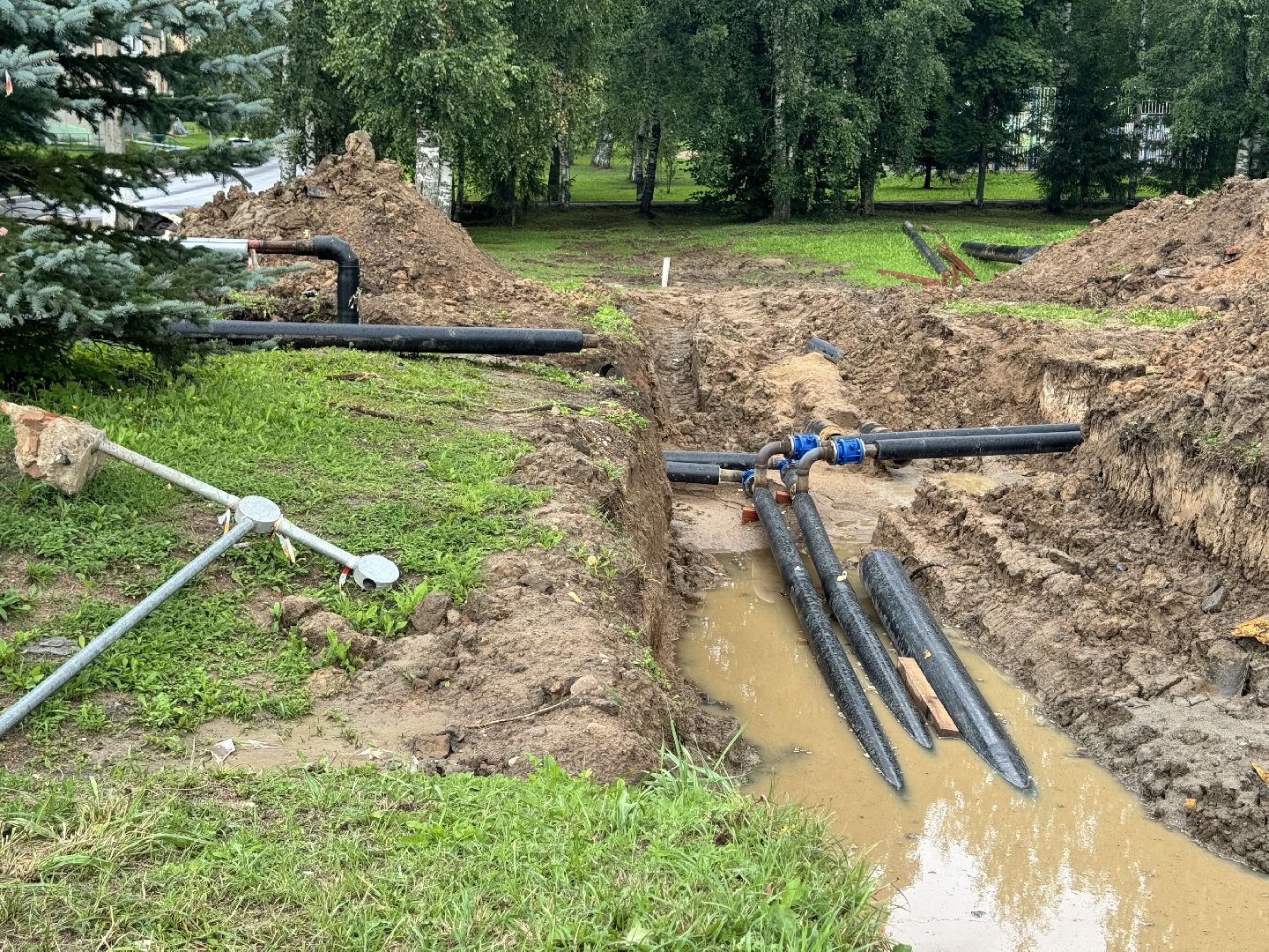 шаховская, теплотрасса, трубы, горячая вода,