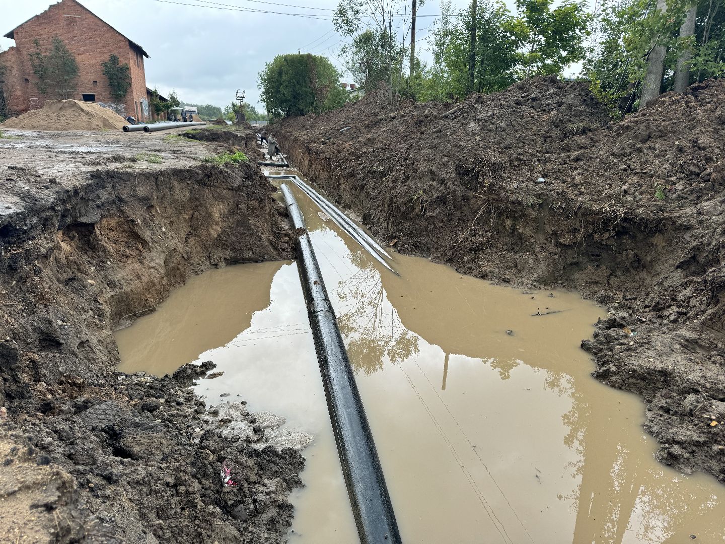 шаховская, теплотрасса, трубы, горячая вода,