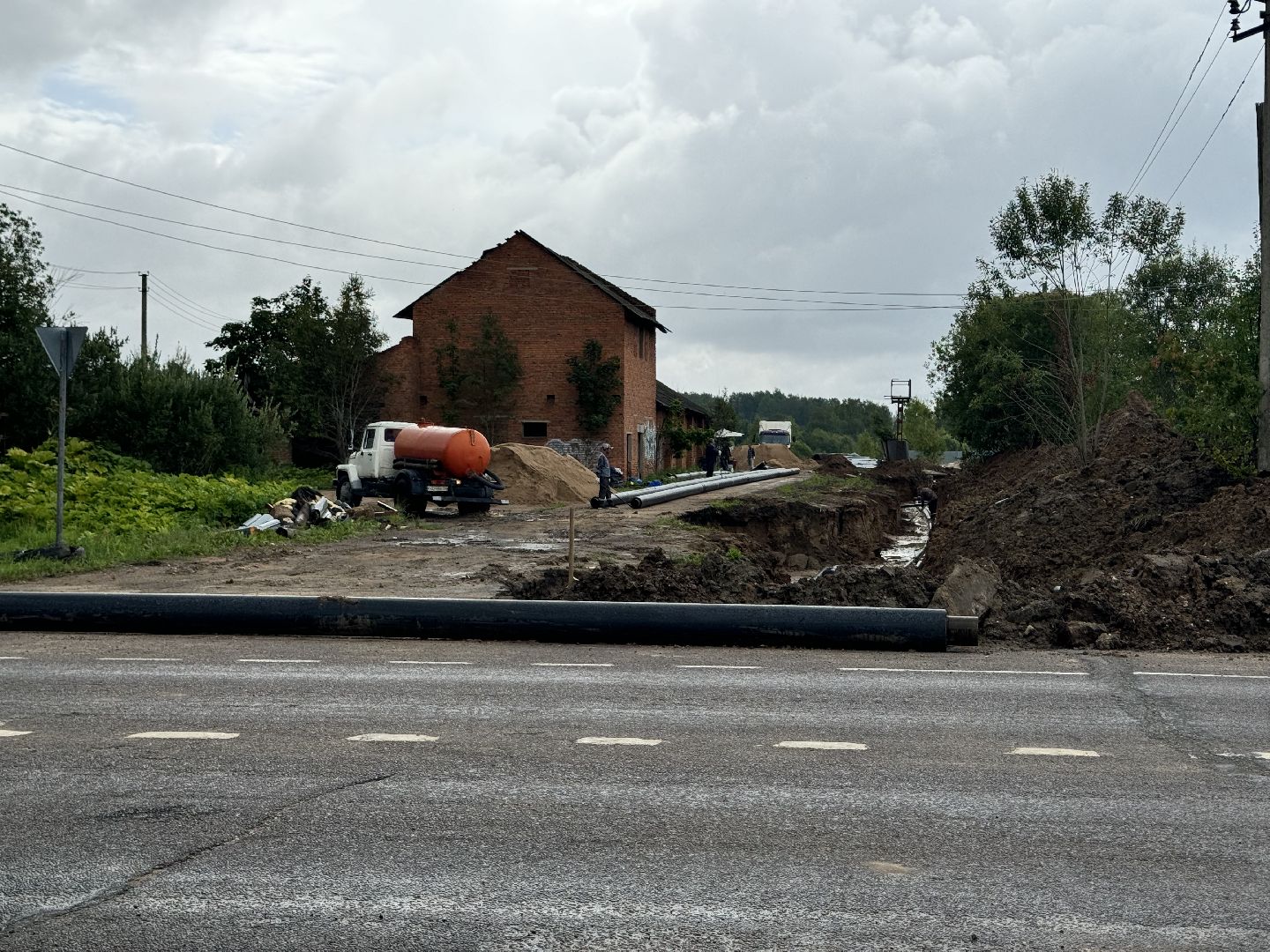 шаховская, теплотрасса, трубы, горячая вода,