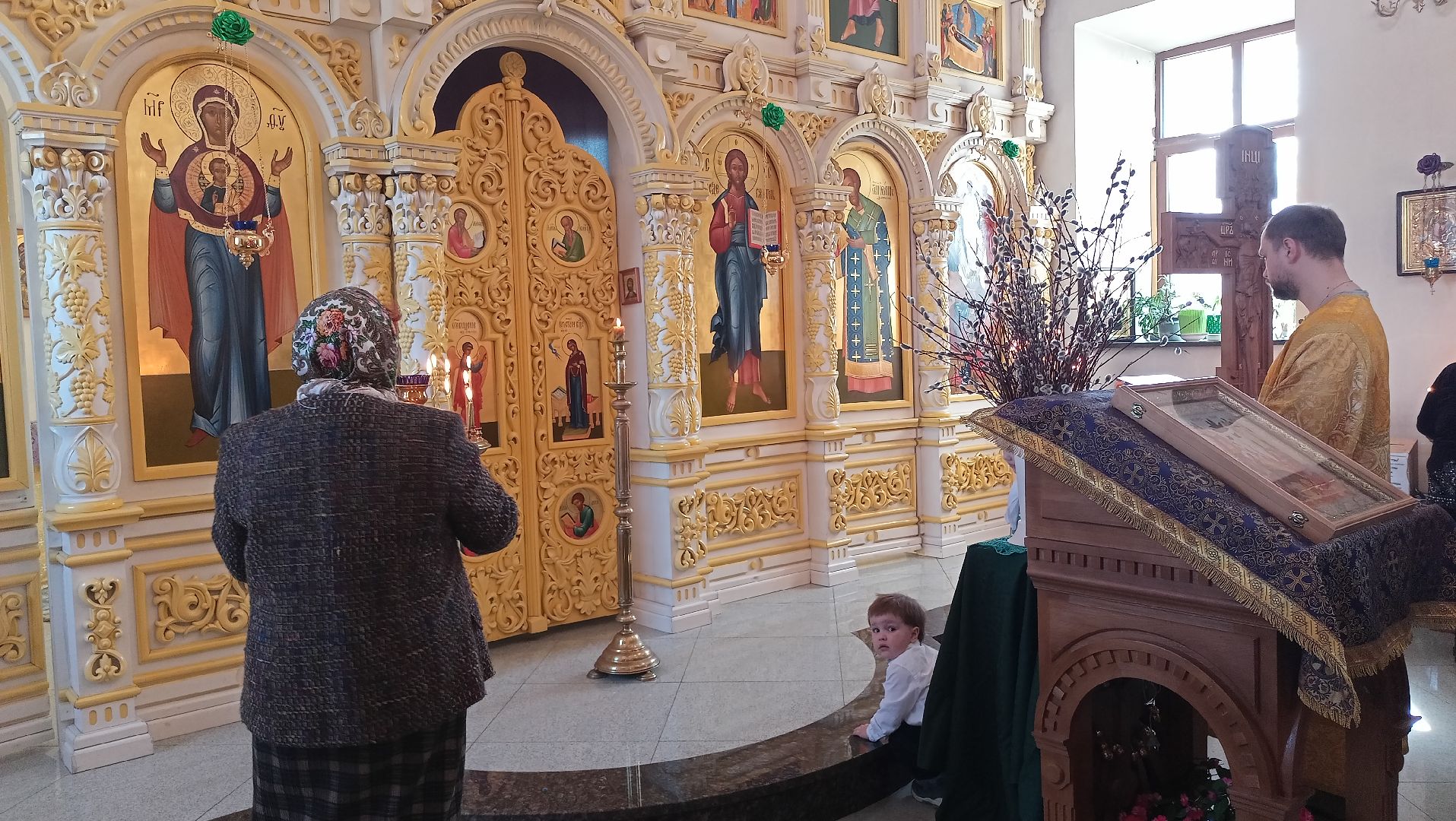 Верба, Вербное воскресение, Вход Господень в Иерусалим, Преображенская церковь, Руза