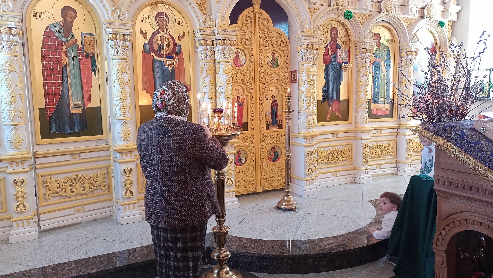 Верба, Вербное воскресение, Вход Господень в Иерусалим, Преображенская церковь, Руза