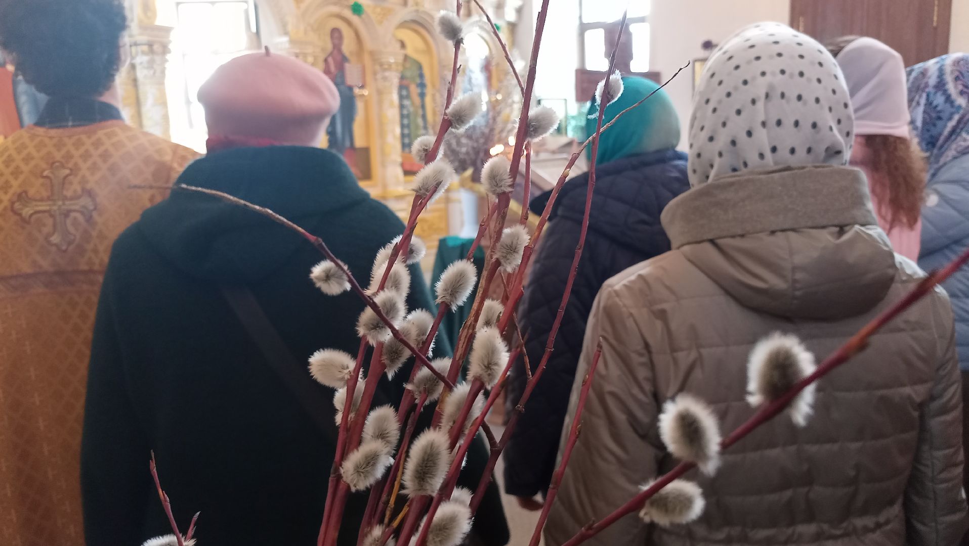 Верба, Вербное воскресение, Вход Господень в Иерусалим, Преображенская церковь, Руза