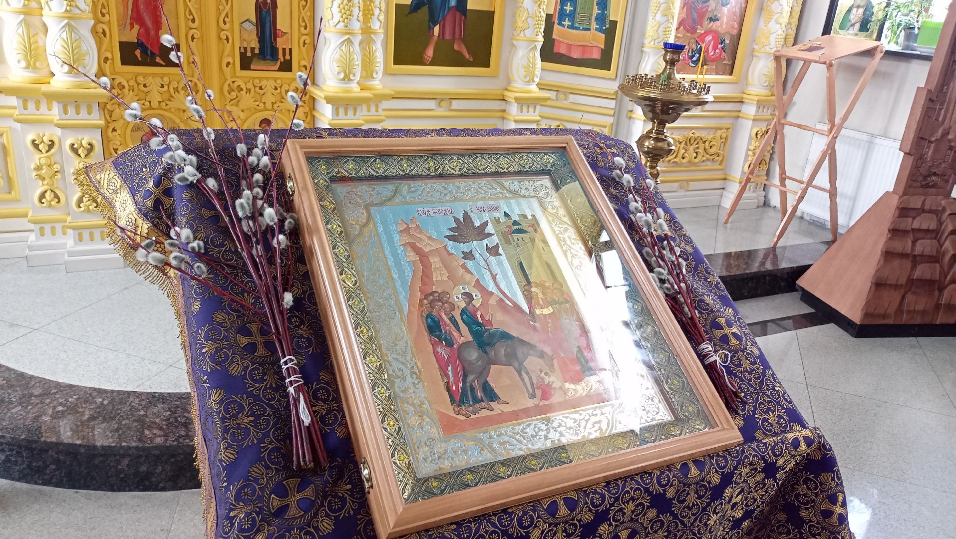 Верба, Вербное воскресение, Вход Господень в Иерусалим, Преображенская церковь, Руза